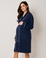 The Hospital Stay Luxe Set - Navy & Navy Stripe