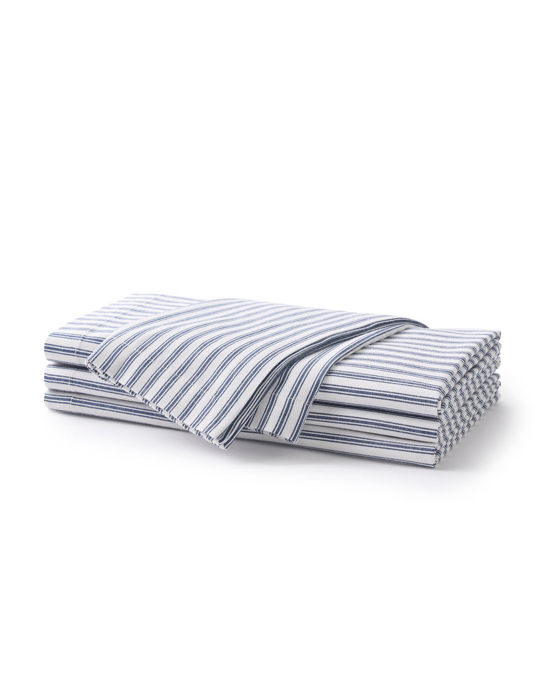 Signature Navy French Ticking Table Linen