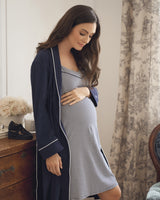 The Hospital Stay Luxe Set - Navy & Navy Stripe