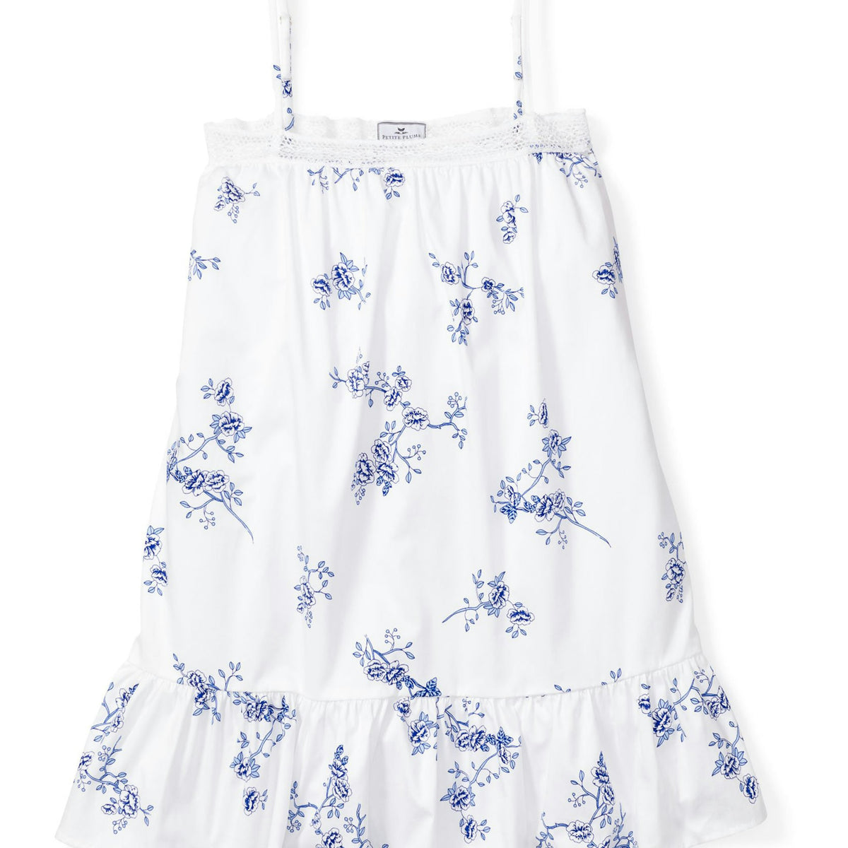 Girl's Twill Lily Nightgown in Indigo Floral