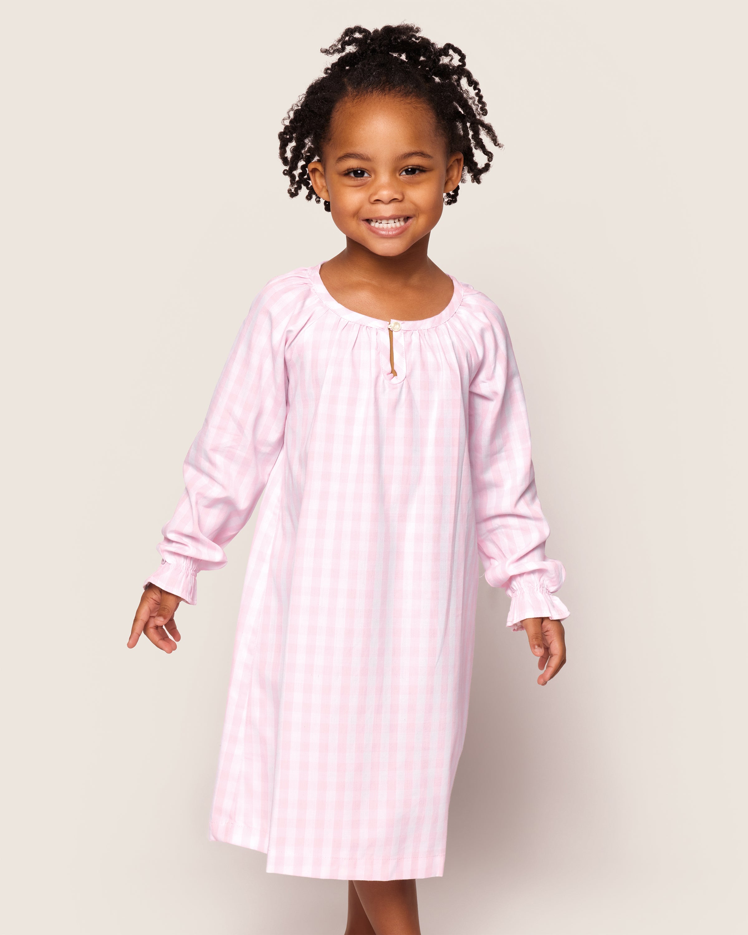 Children's Pink Gingham Delphine Nightgown | Petite Plume