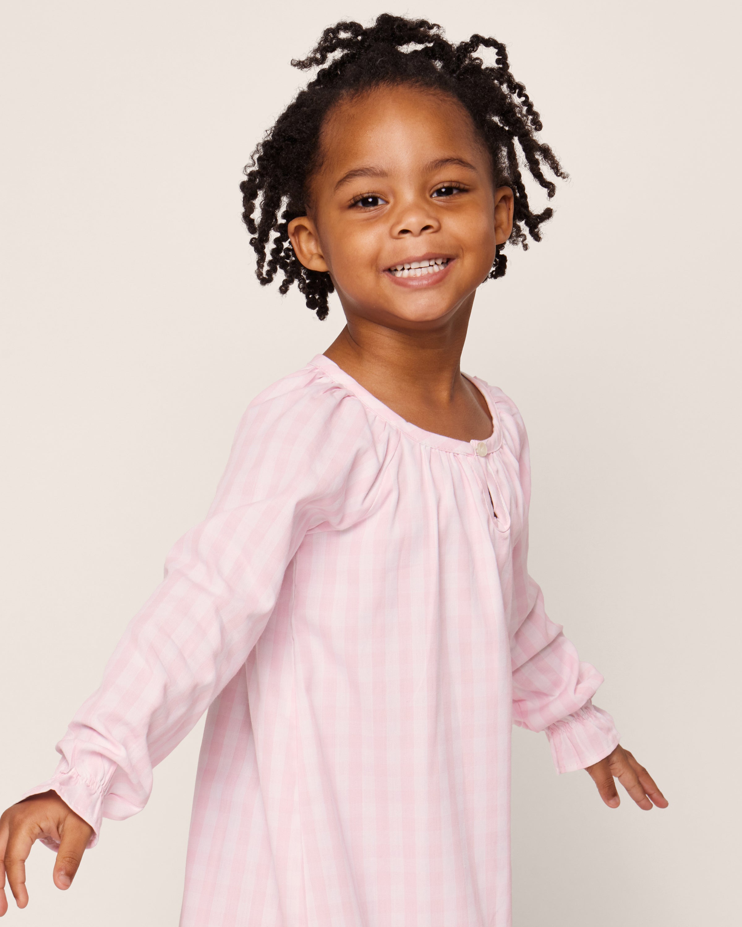 Children's Pink Gingham Delphine Nightgown | Petite Plume