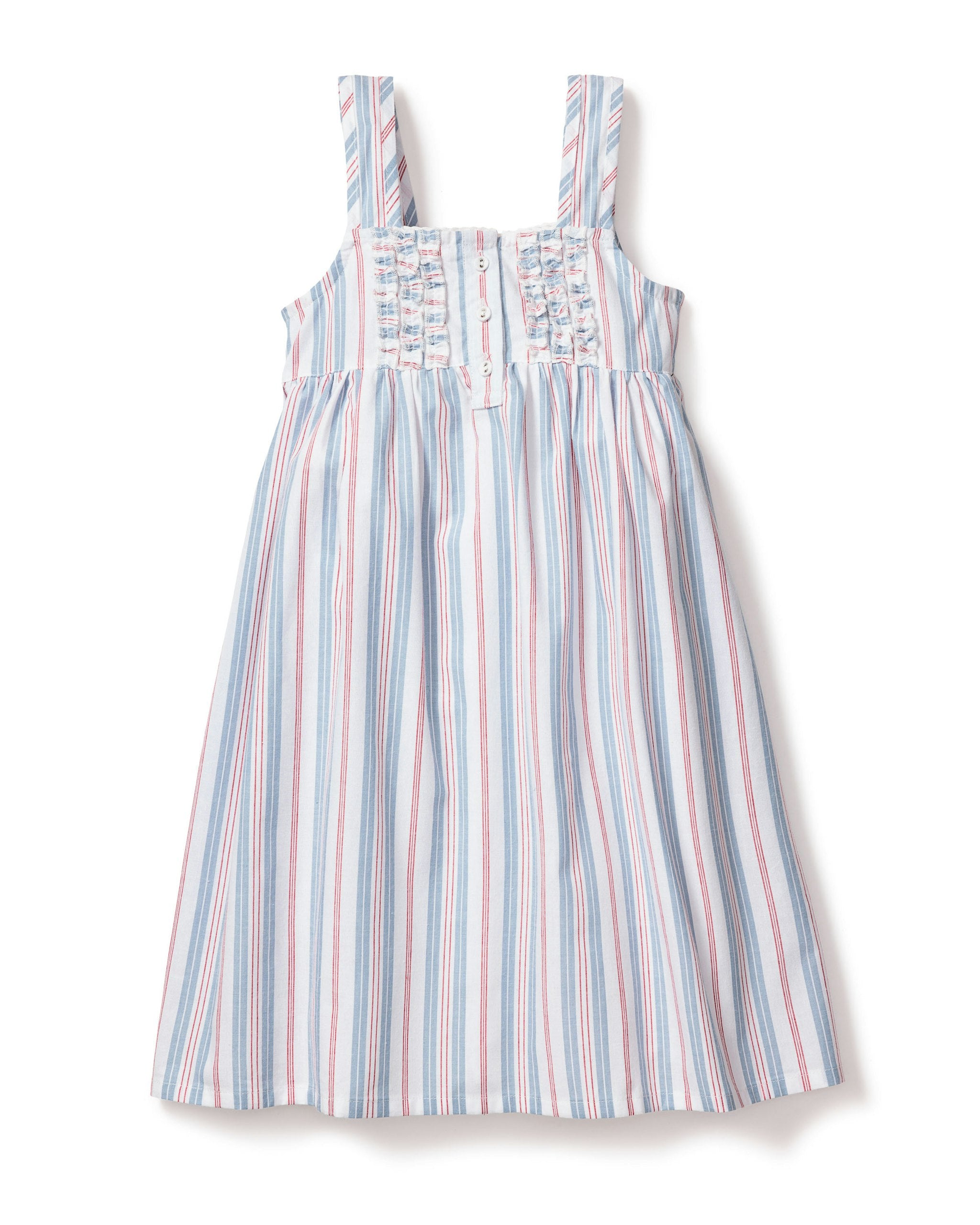 Girl's Twill Charlotte Nightgown in Lavender French Ticking in Vintage French Stripes#Color_Vintage French Stripes