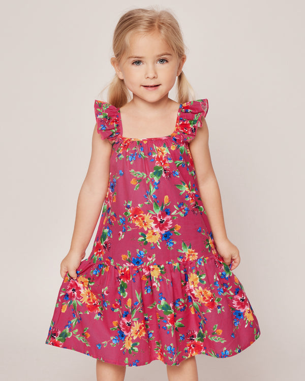 Girl's Twill Celeste Dress in Summer Blooms