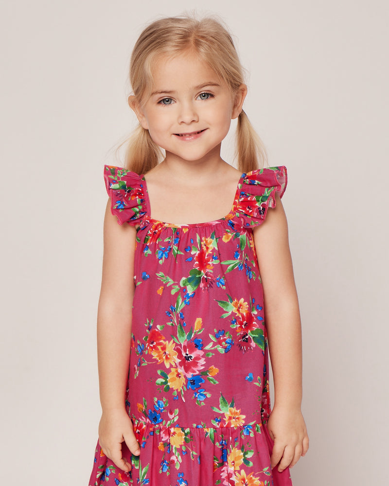 Girl's Twill Celeste Dress in Summer Blooms
