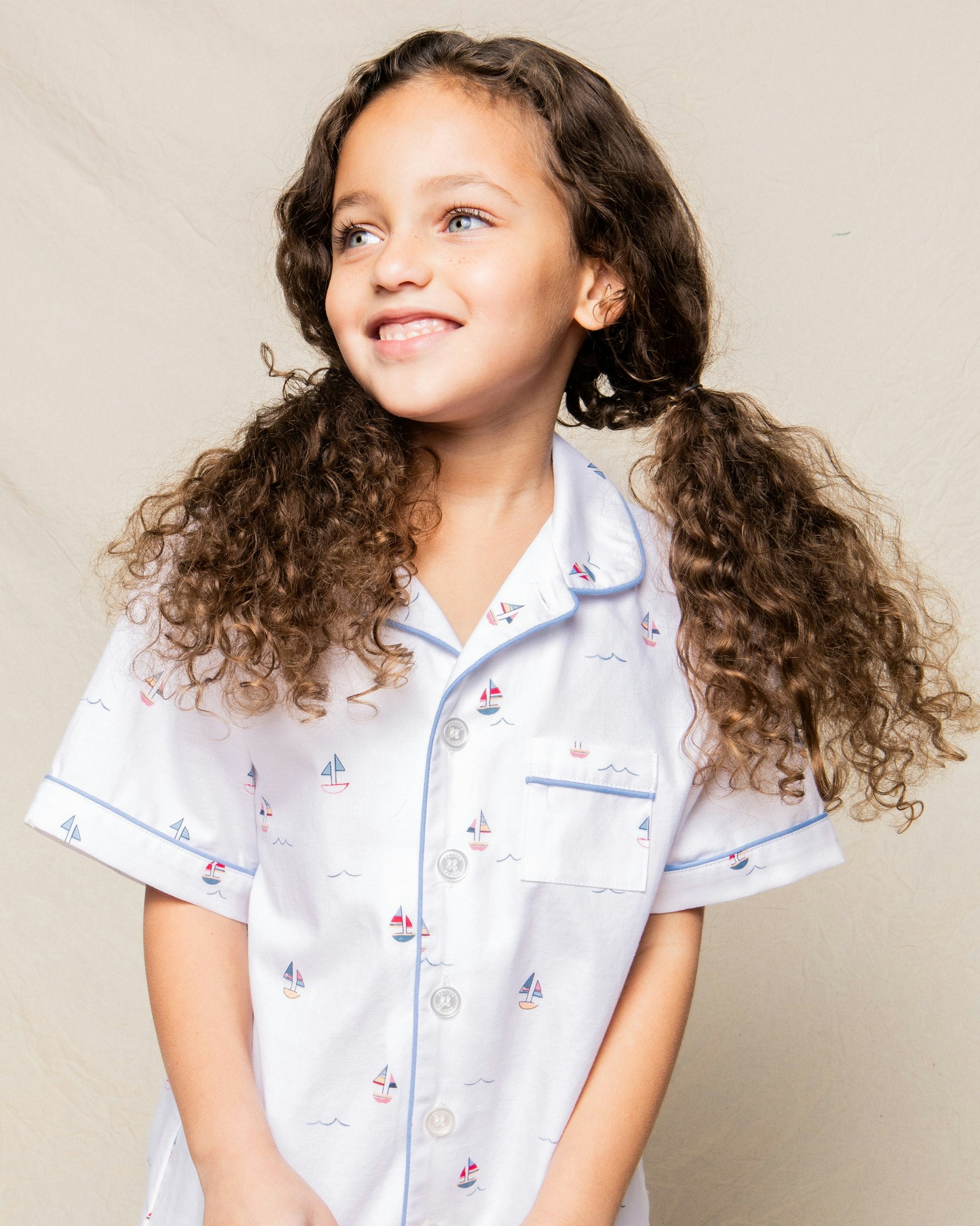 Kid's Twill Short Set in Anchors Away in Bateau#Color_Bateau