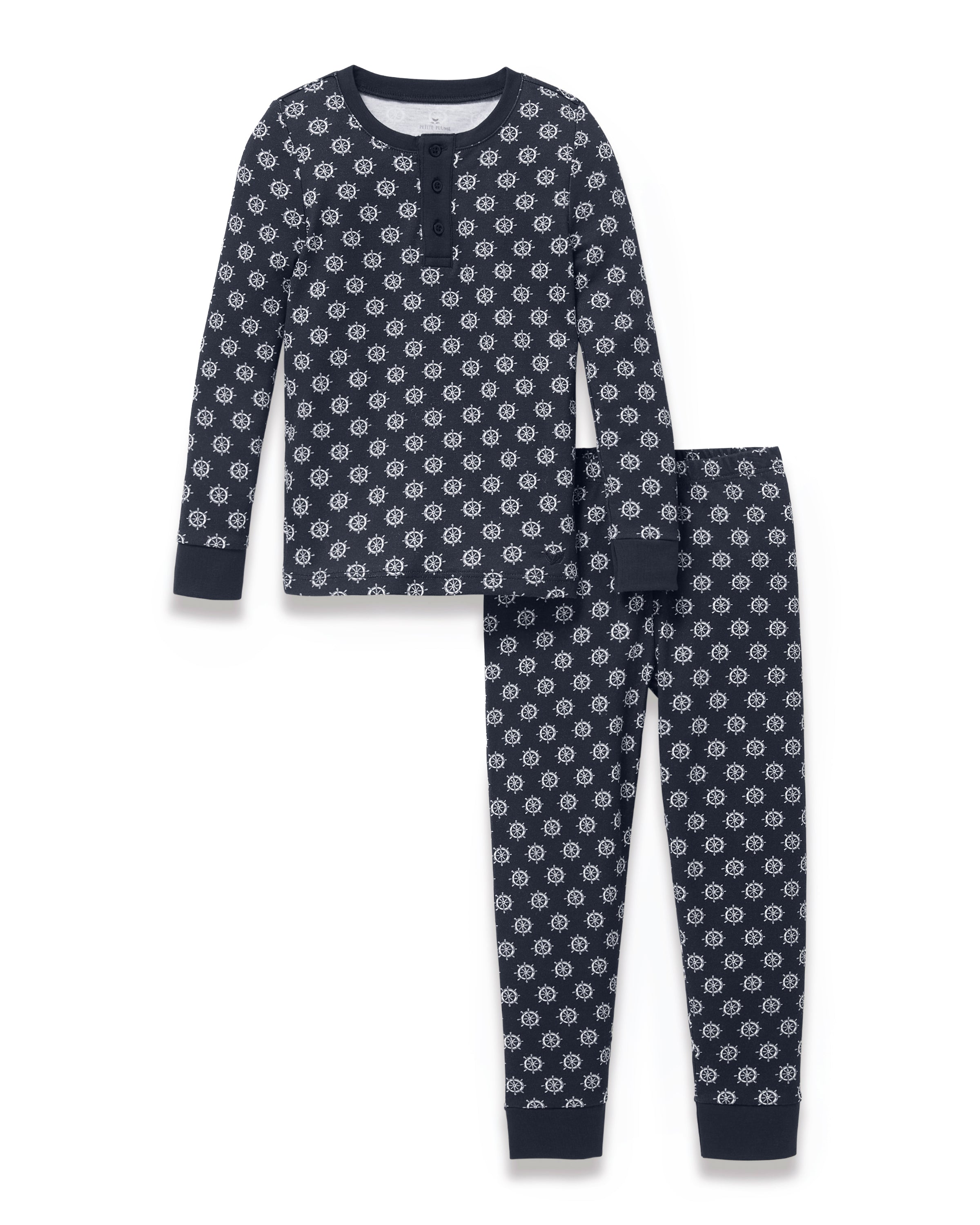 Kid's Pima Snug Fit Pajama Set in Captain's Compass