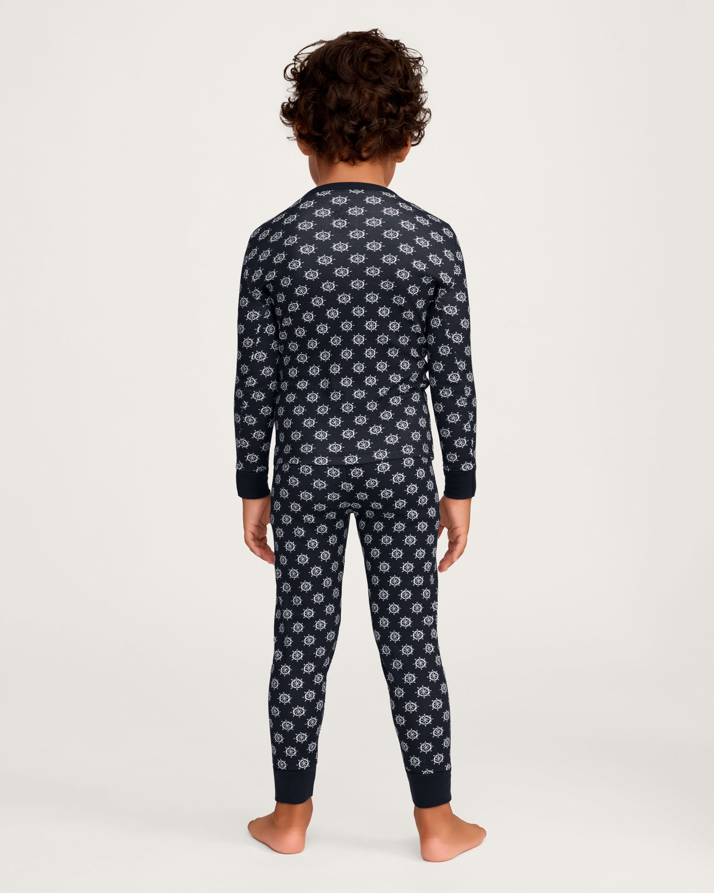 Kid's Pima Snug Fit Pajama Set in Captain's Compass