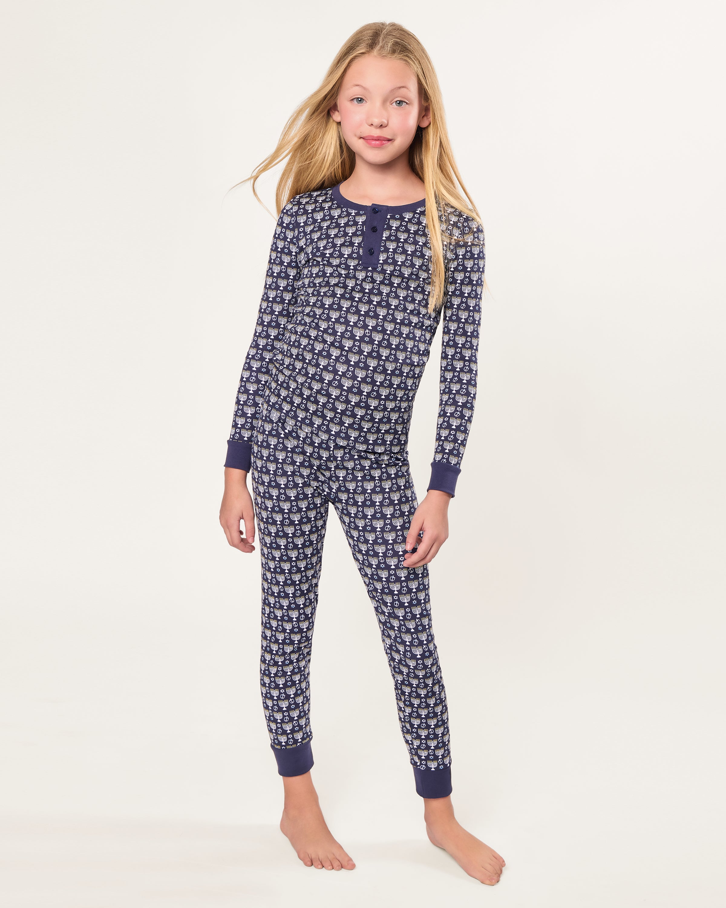 Kid's Pima Snug Fit Pajama Set in Festival of Lights
