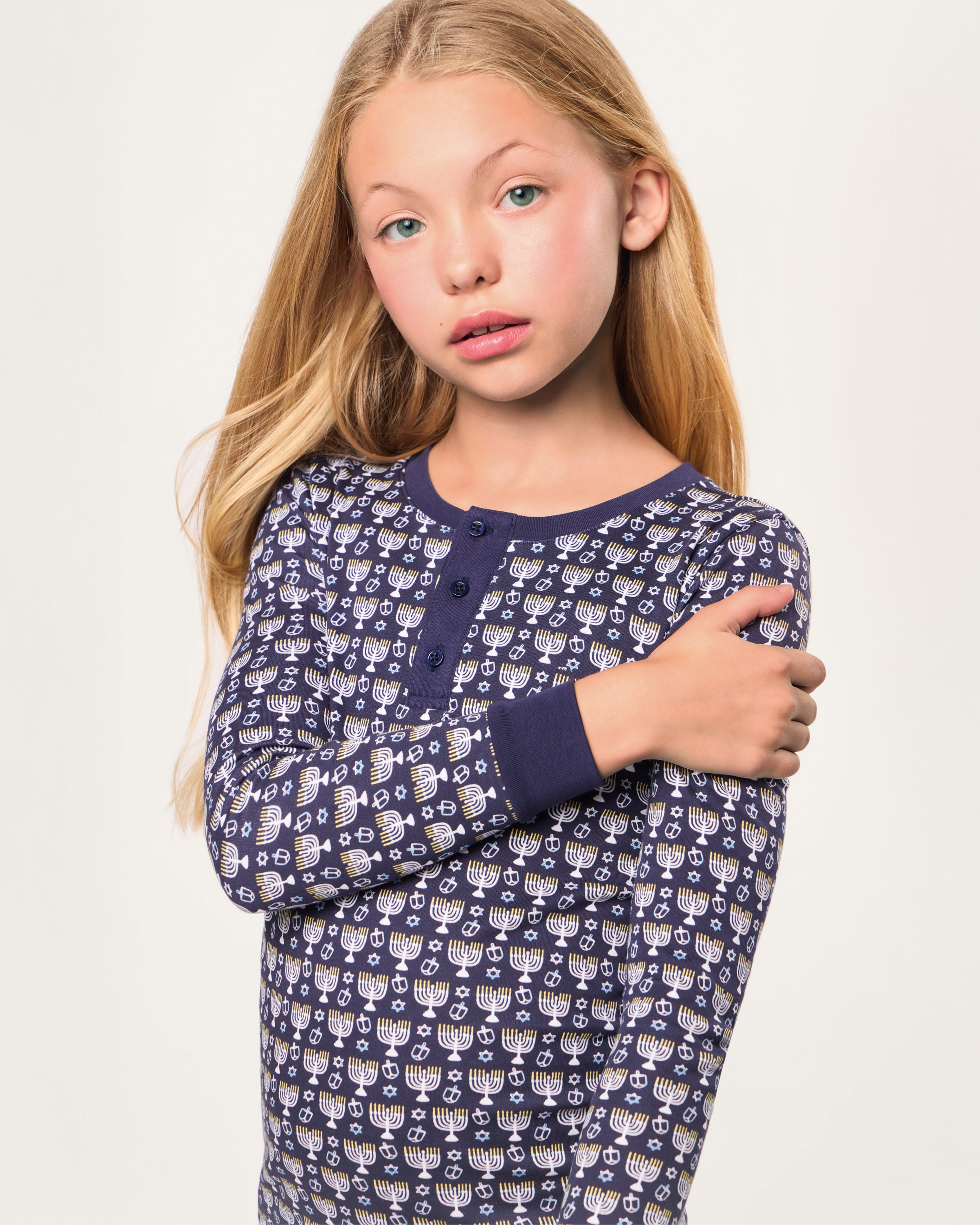 Kid's Pima Snug Fit Pajama Set in Festival of Lights