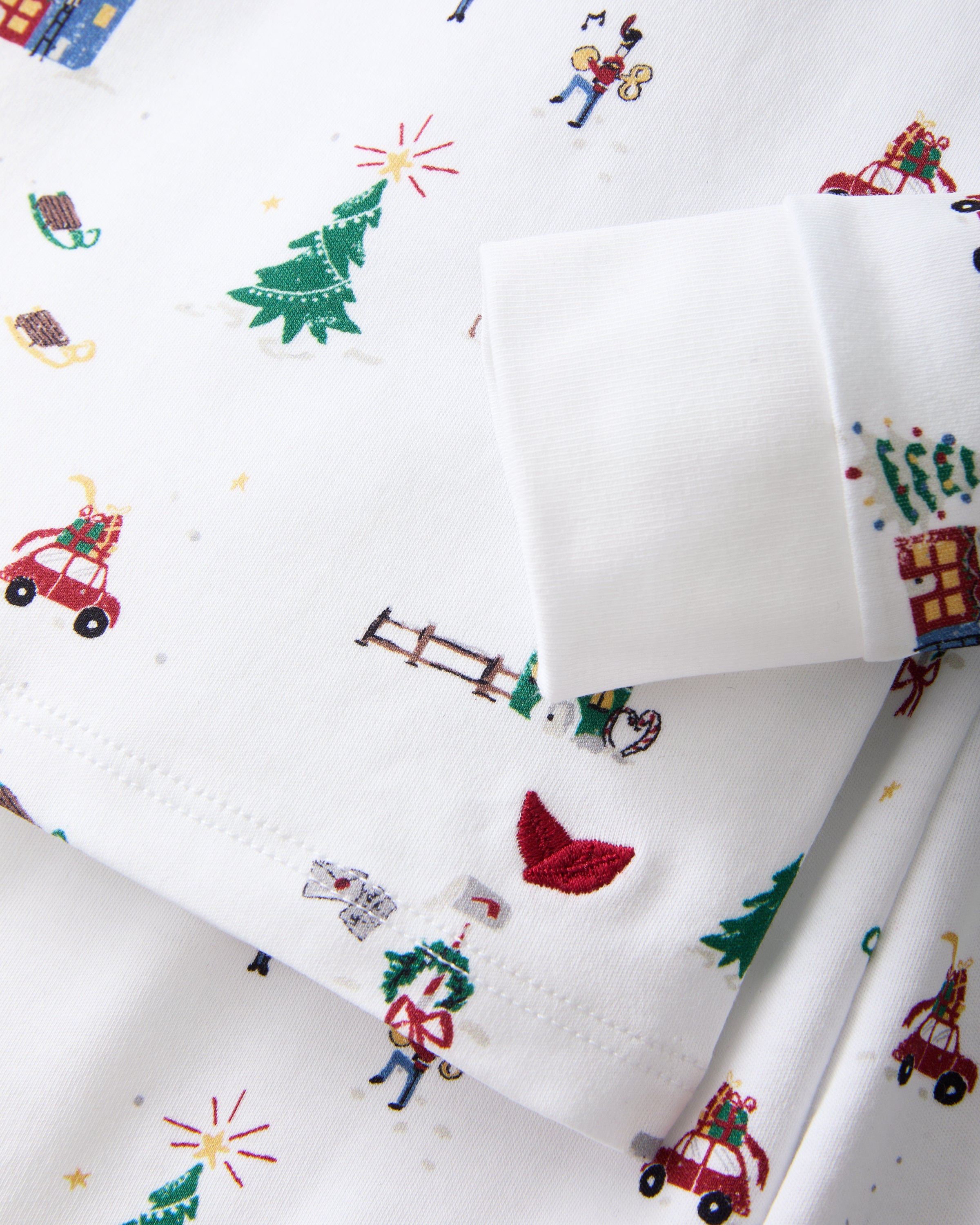 Kids Pima Snug Fit Pajama Set in Holiday Town