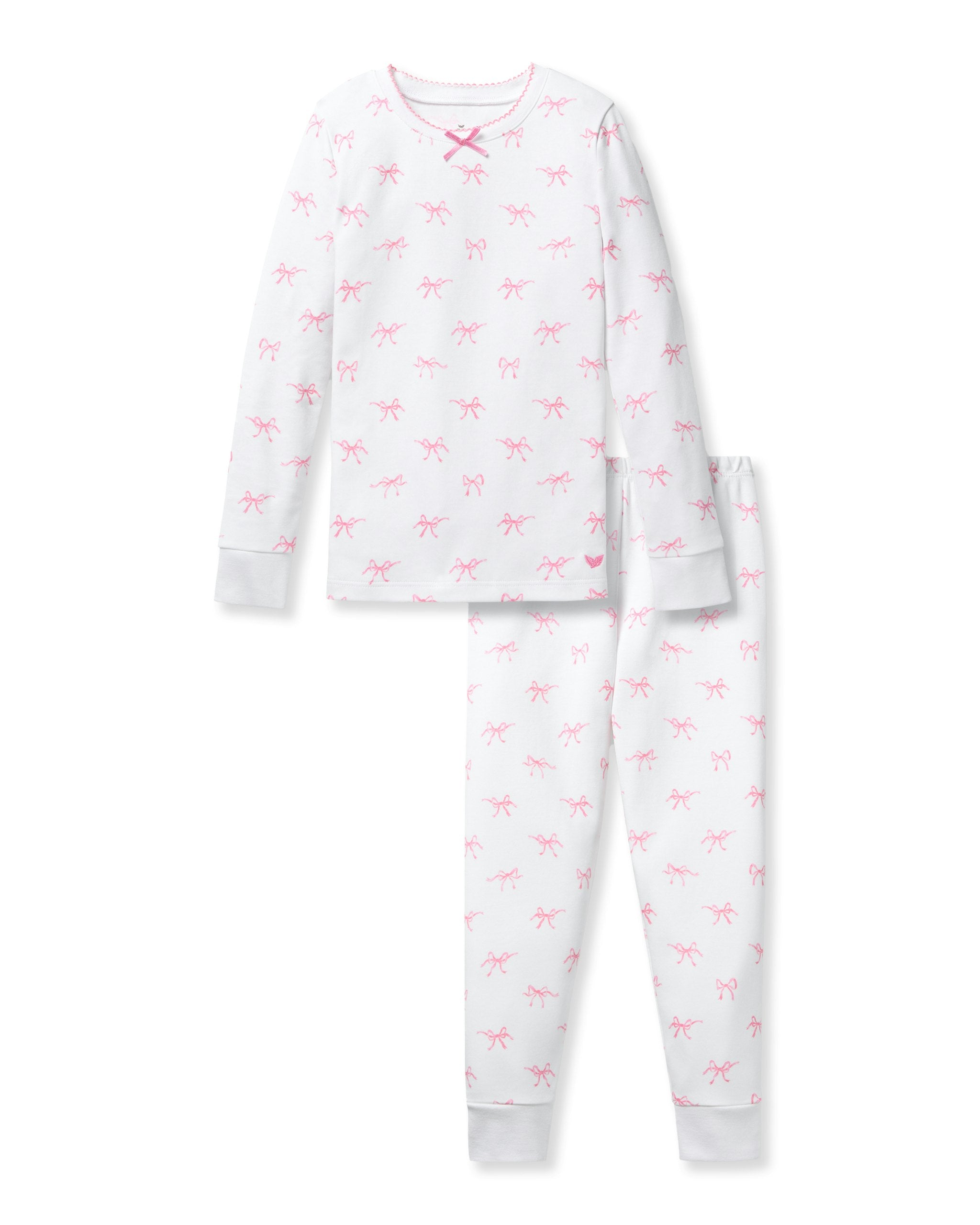 Kid's Pima Snug Fit Pajama Set in Sweethearts in Blushing Bows#Color_Blushing Bows