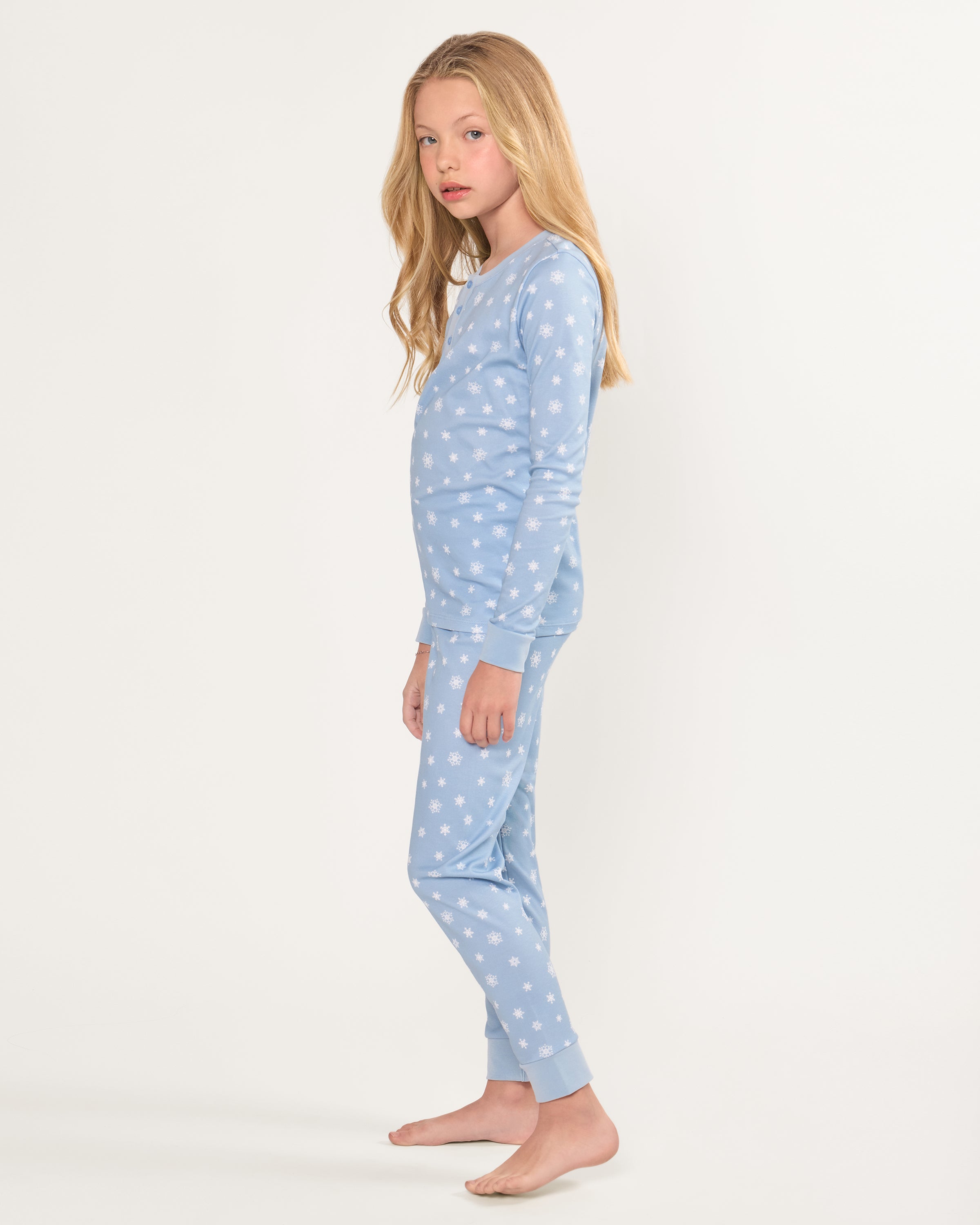 Kid's Pima Snug Fit Pajama Set in Periwinkle Wonderland