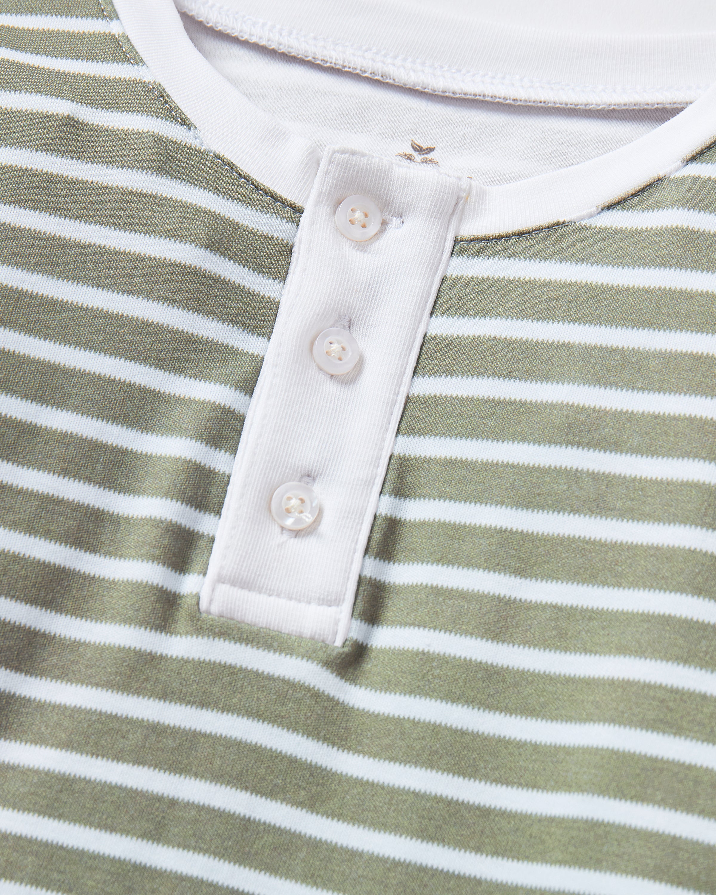 Kid's Pima Snug Fit Pajama Set in Sage Stripe