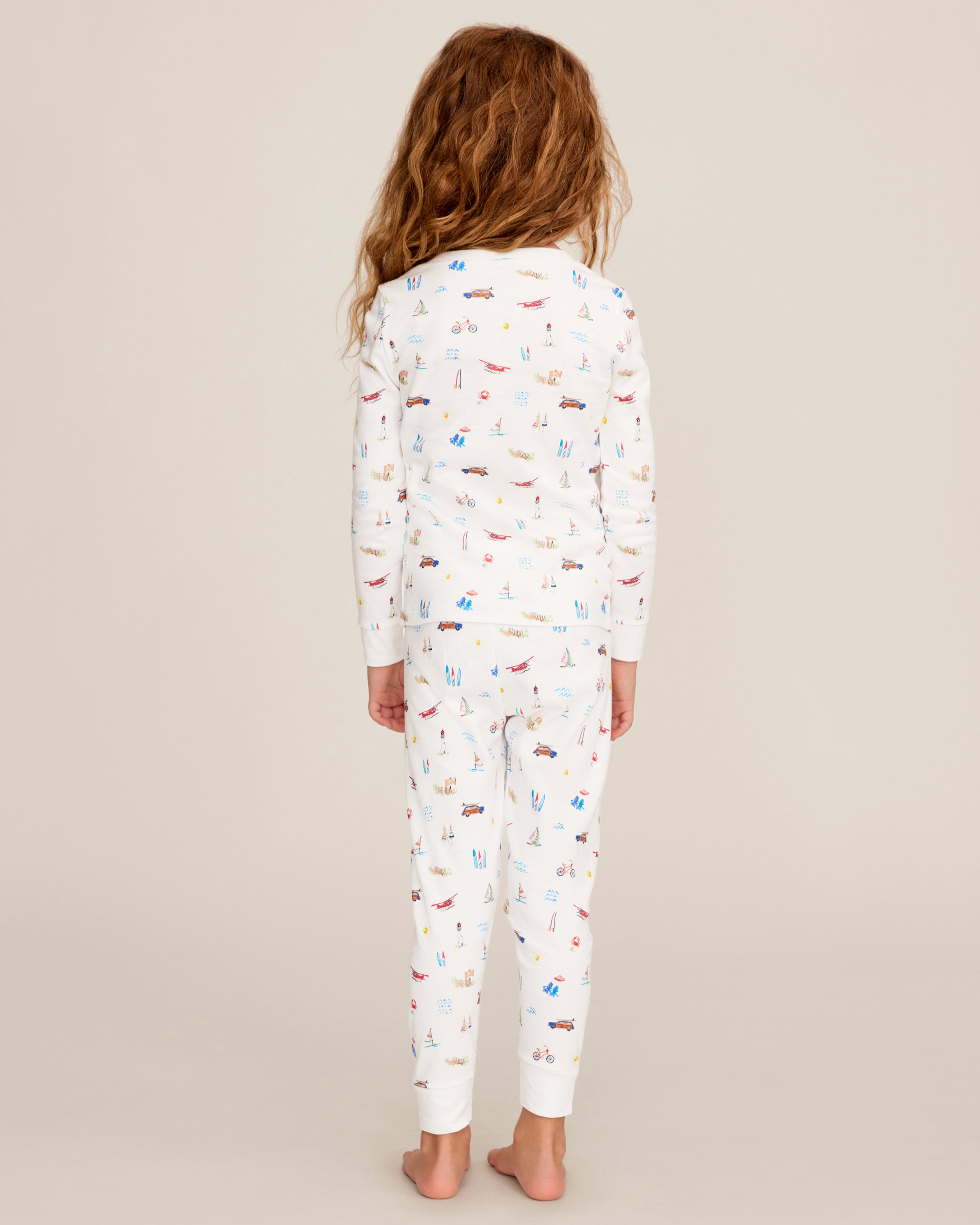 Kid's Pima Snug Fit Pajama Set in Summer Nostalgia