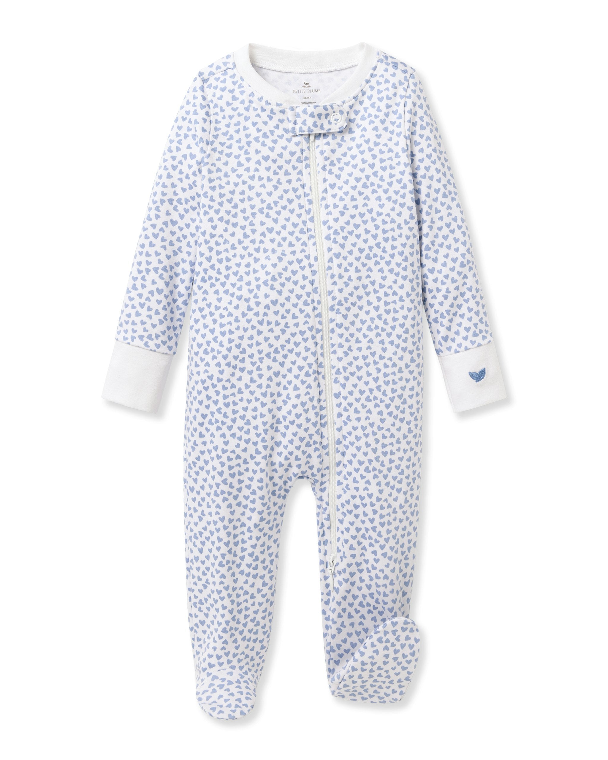 Baby's Pima Romper in La Mer in Bluehearts#Color_Bluehearts