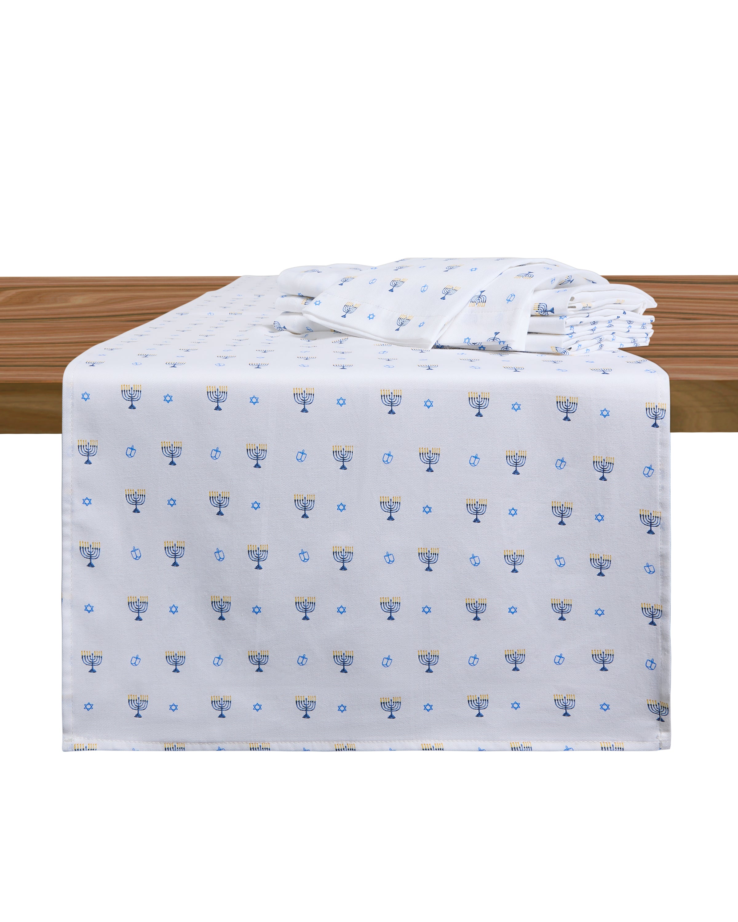 Signature Twill Table Runner & Napkin Set in Happy Hanukkah