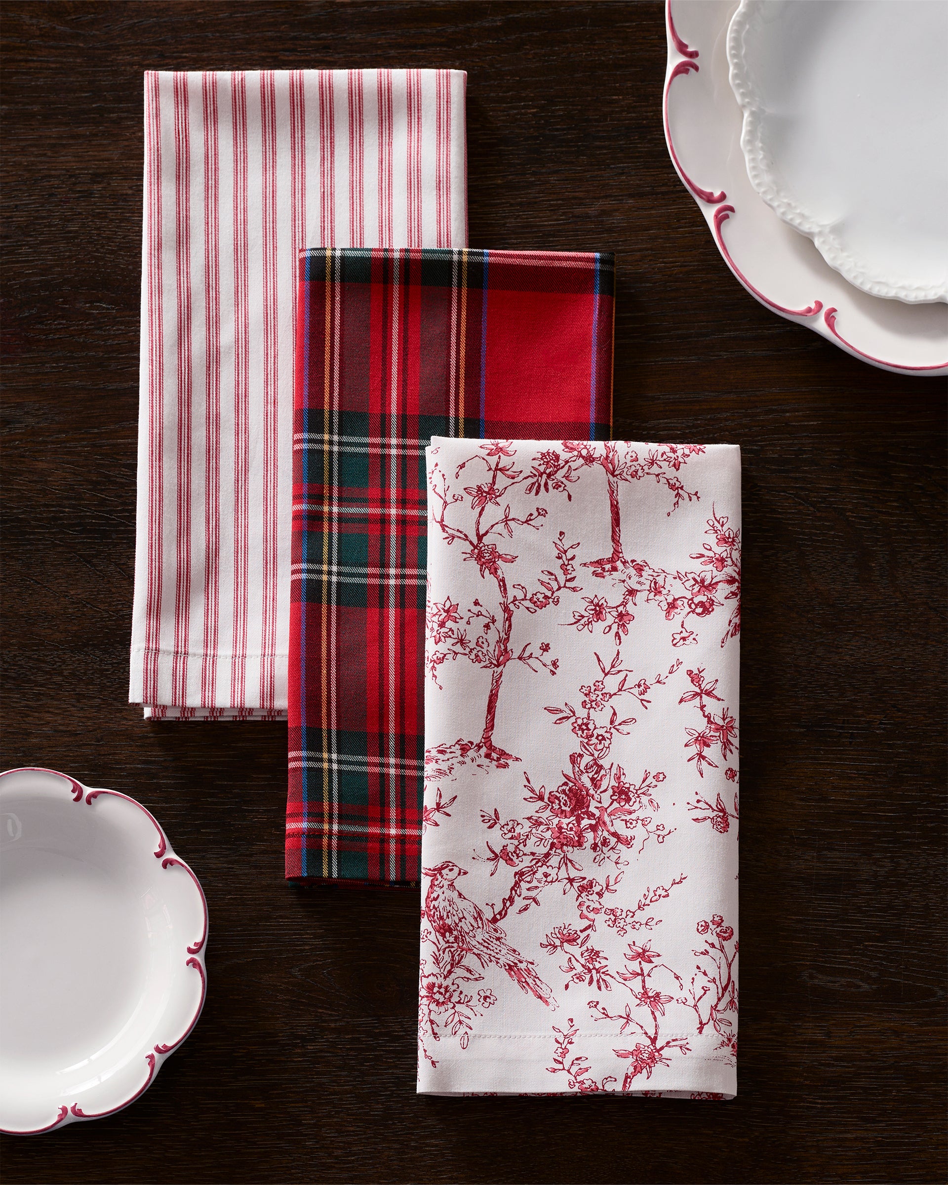 Signature Twill Napkins in Red Timeless Toile