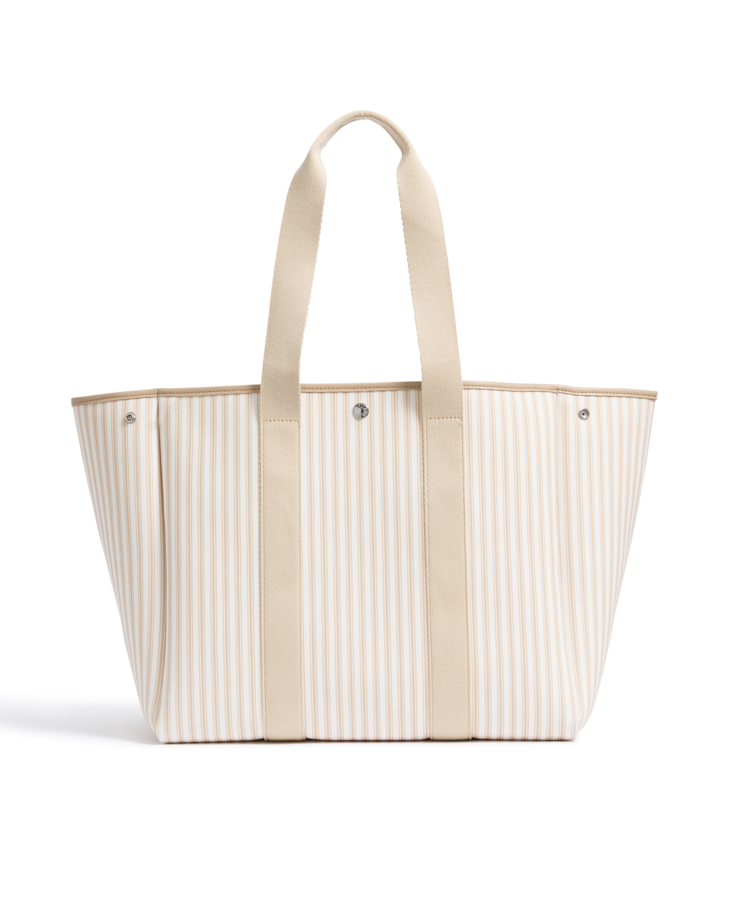 The Beckett Canvas Tote Bag in Camel Ticking