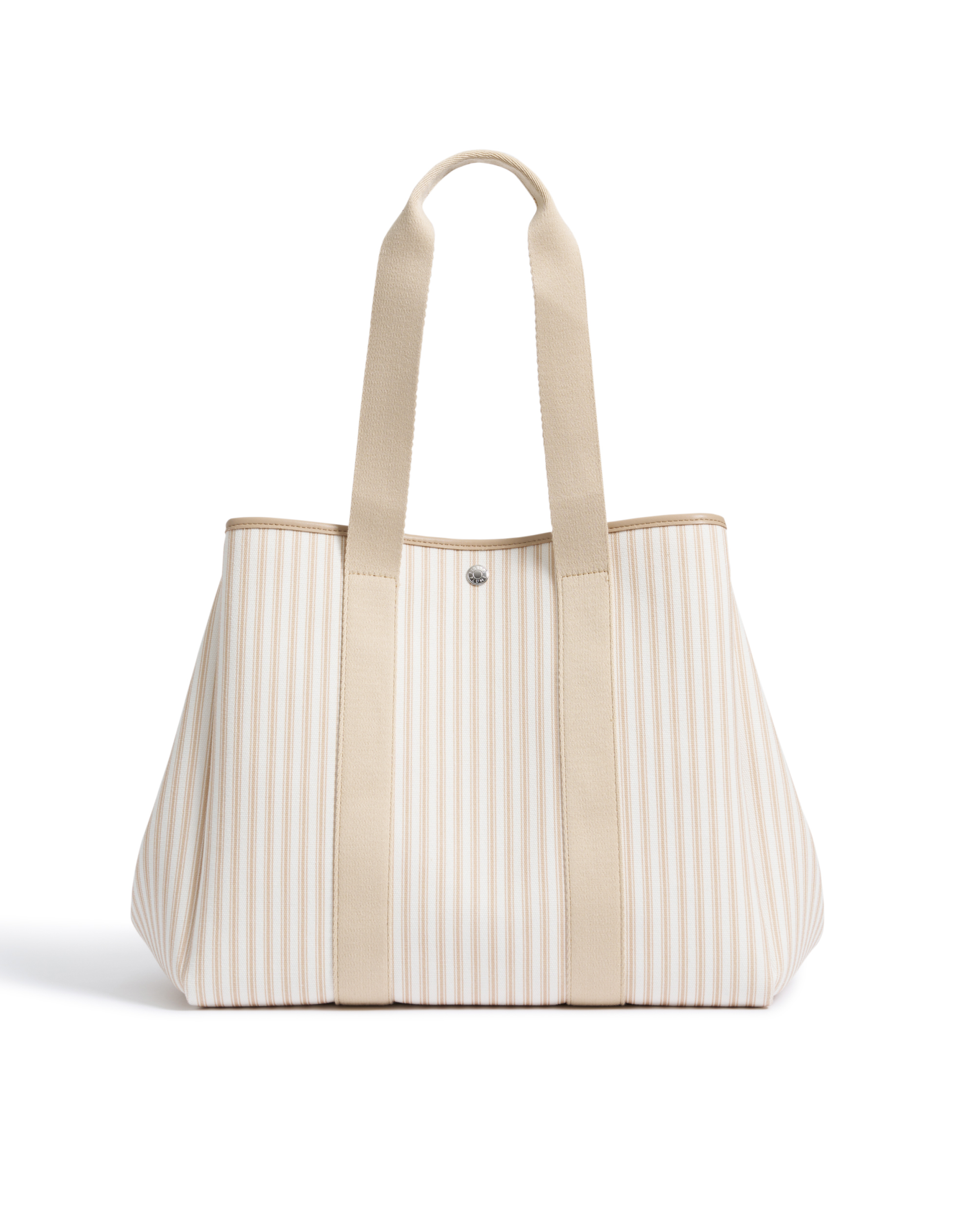 The Beckett Canvas Tote Bag in Camel Ticking