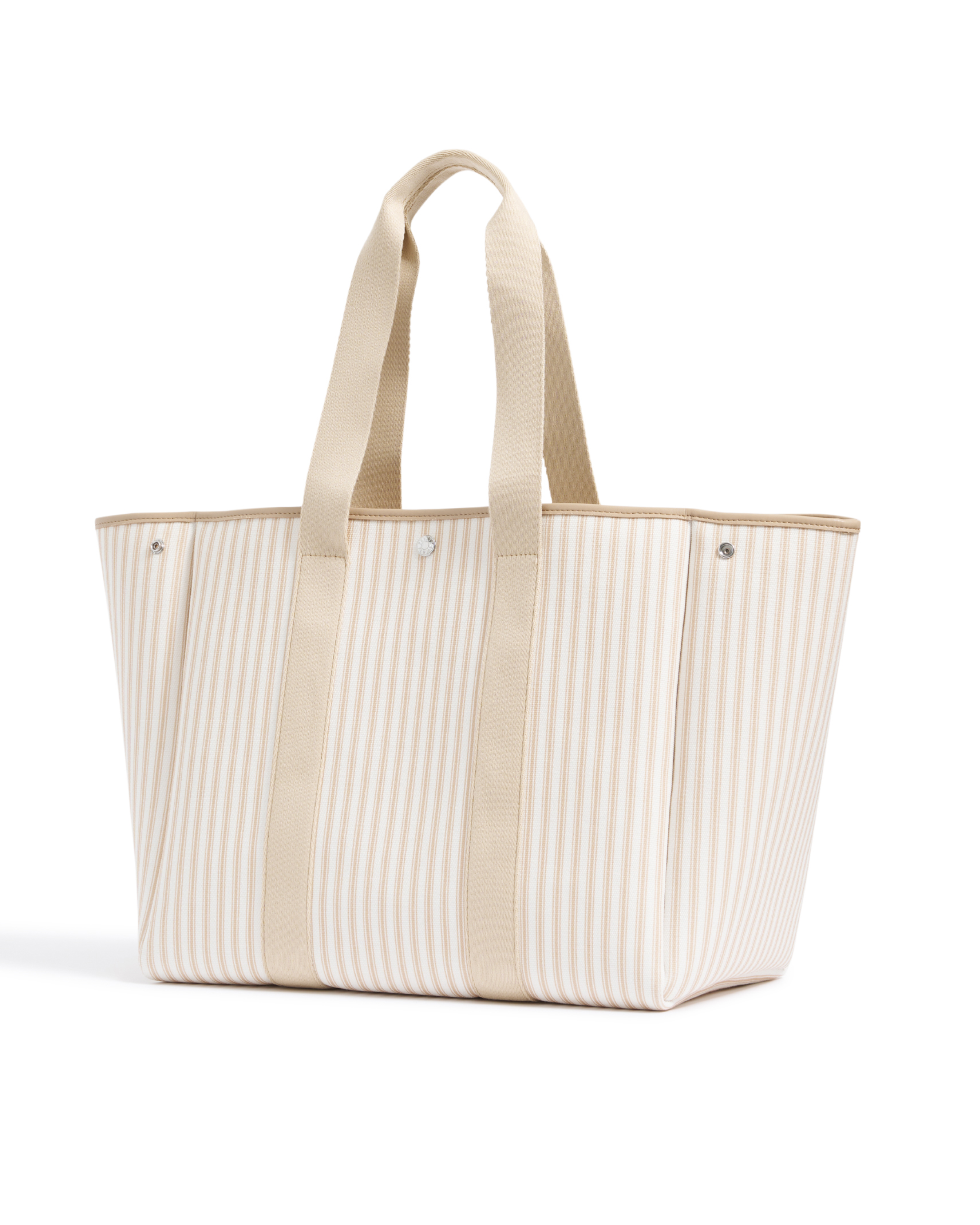 The Beckett Canvas Tote Bag in Camel Ticking