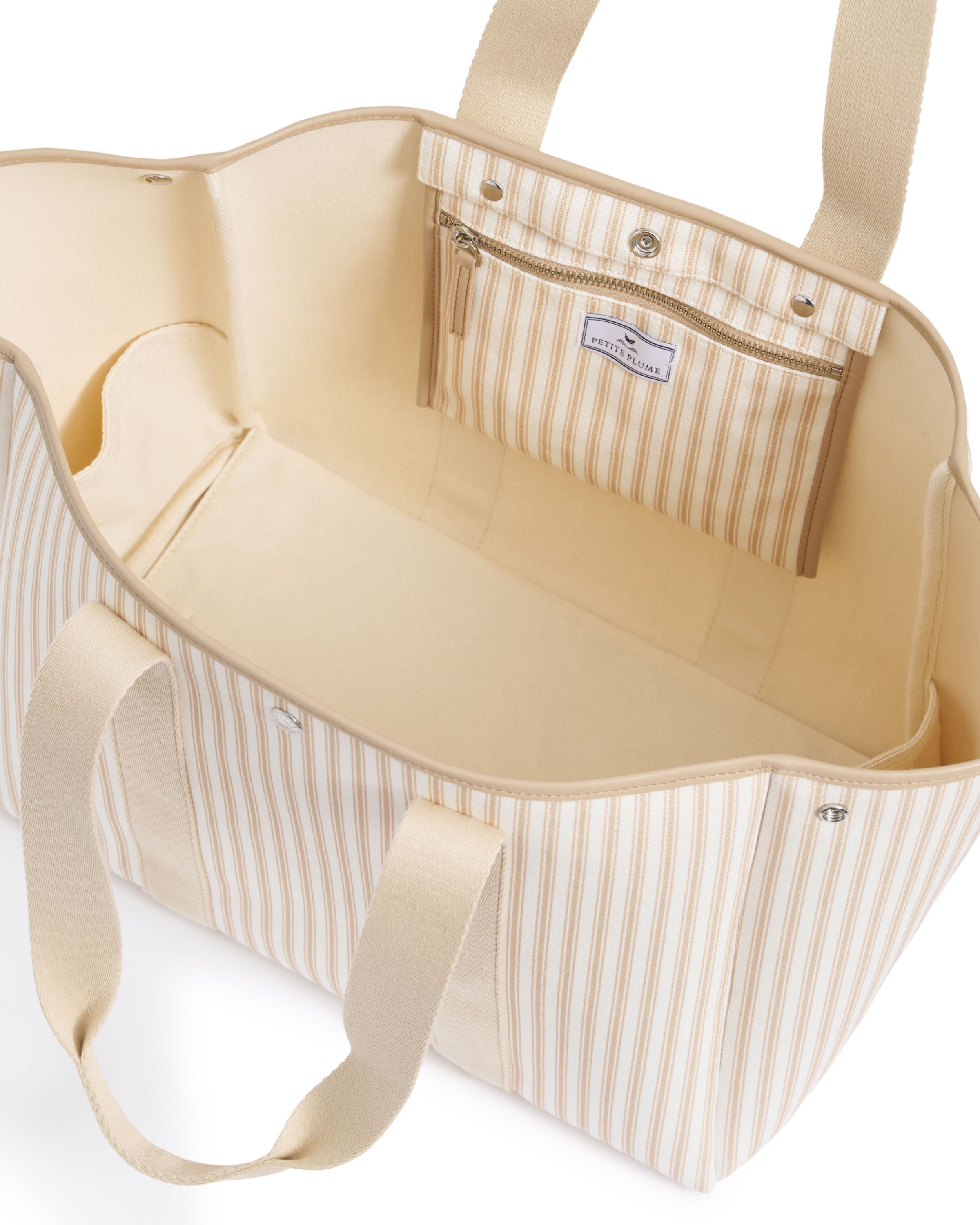 The Beckett Canvas Tote Bag in Camel Ticking