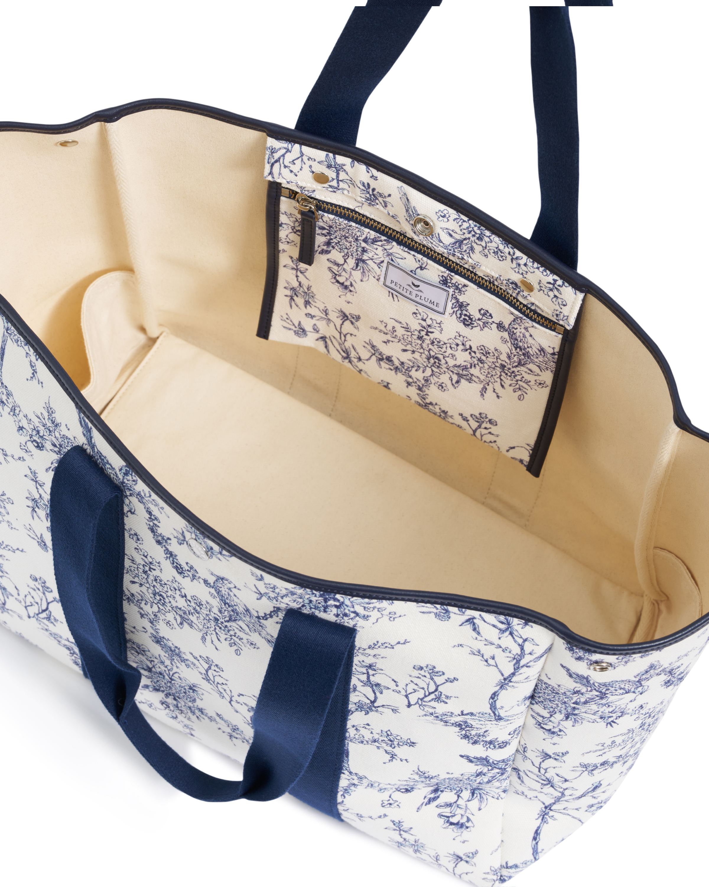 The Beckett Canvas Tote Bag in Timeless Toile