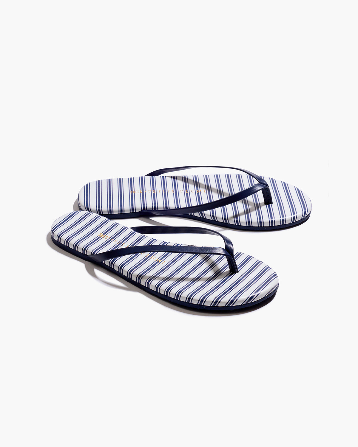 kiki！レスケ LESQUE WHITE/NAVY 7.0 Petite Plume x TKEES Lily Sandal in Navy with White Strap