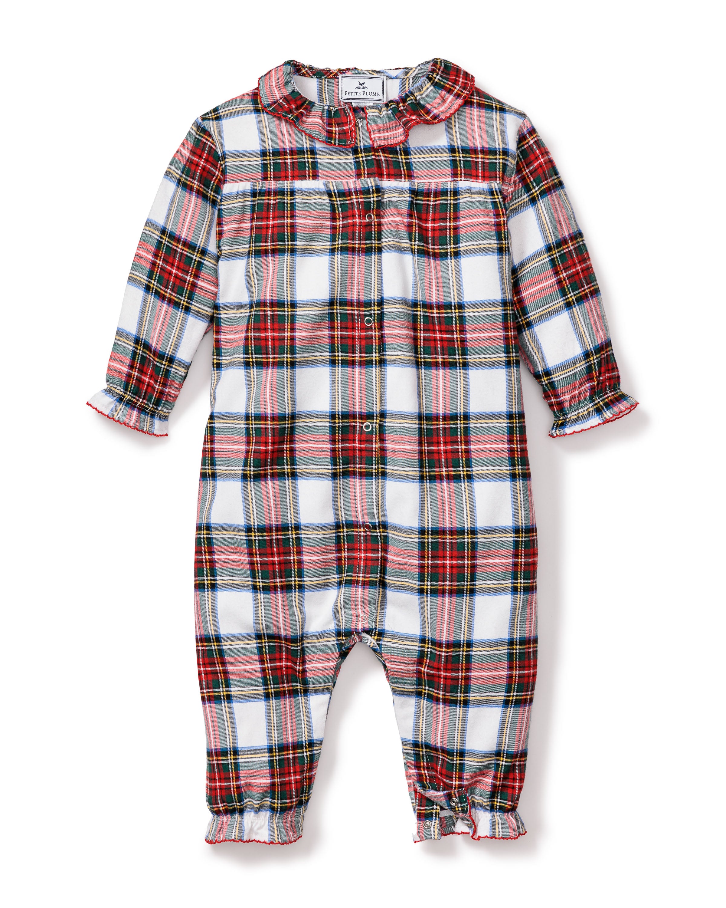 Baby's Brushed Twill Madeline Romper in Balmoral Tartan