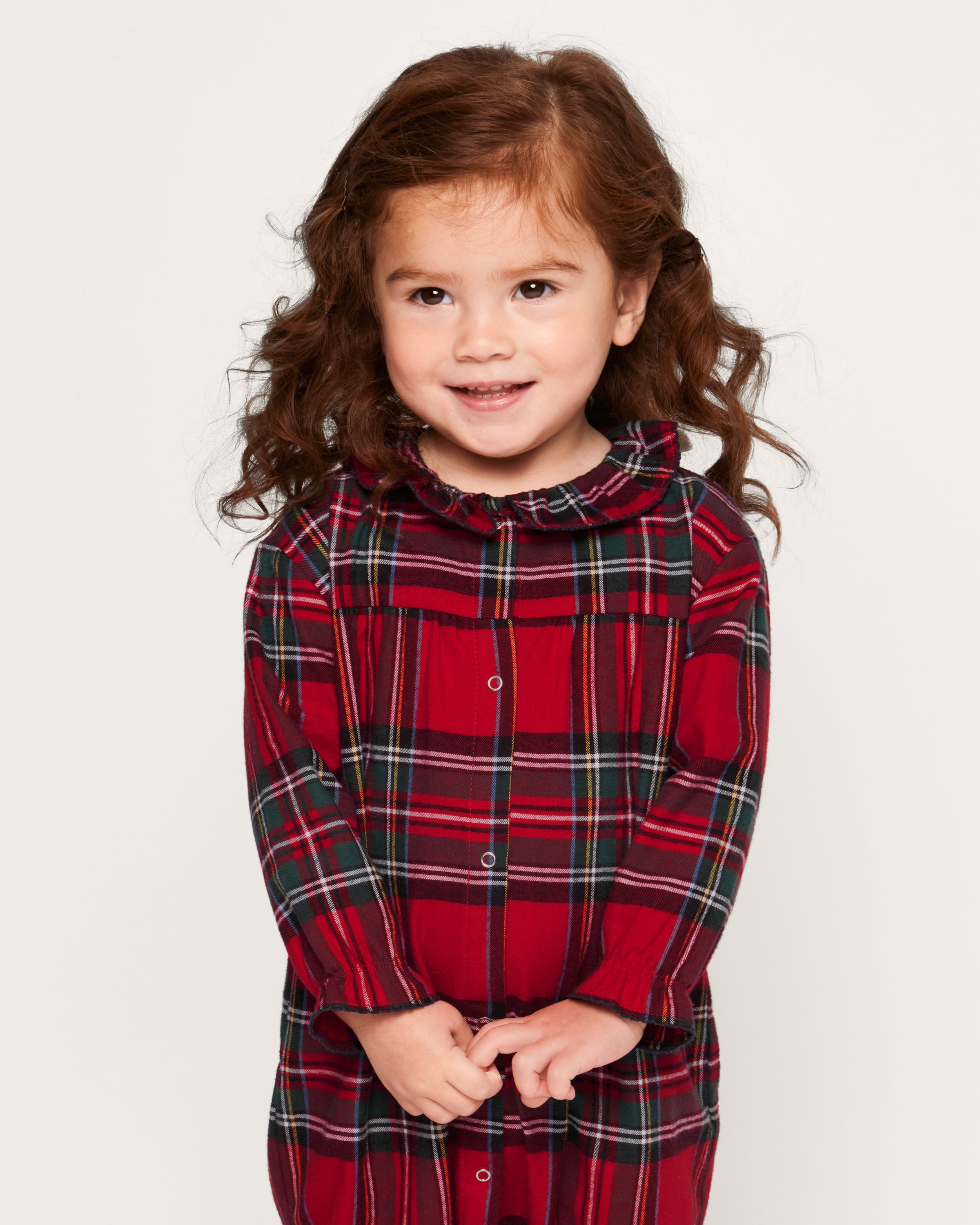 Baby's Brushed Twill Madeline Romper in Imperial Tartan