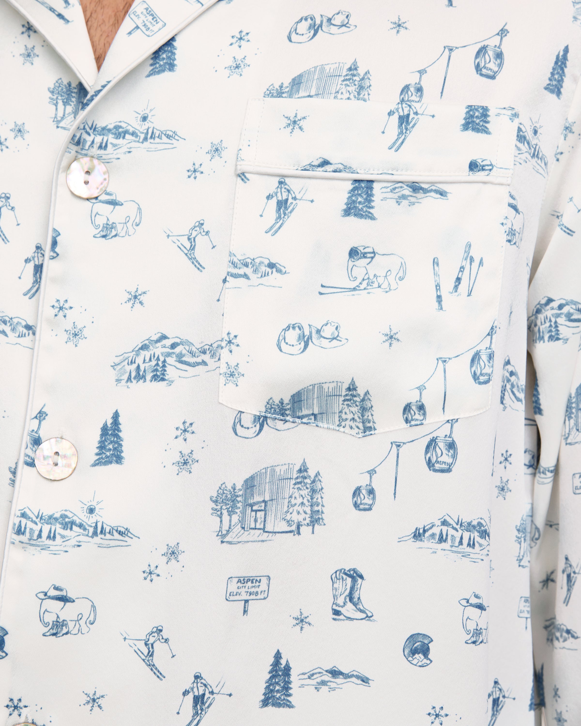Petite Plume x White Elephant Men's Silk Pajama Set