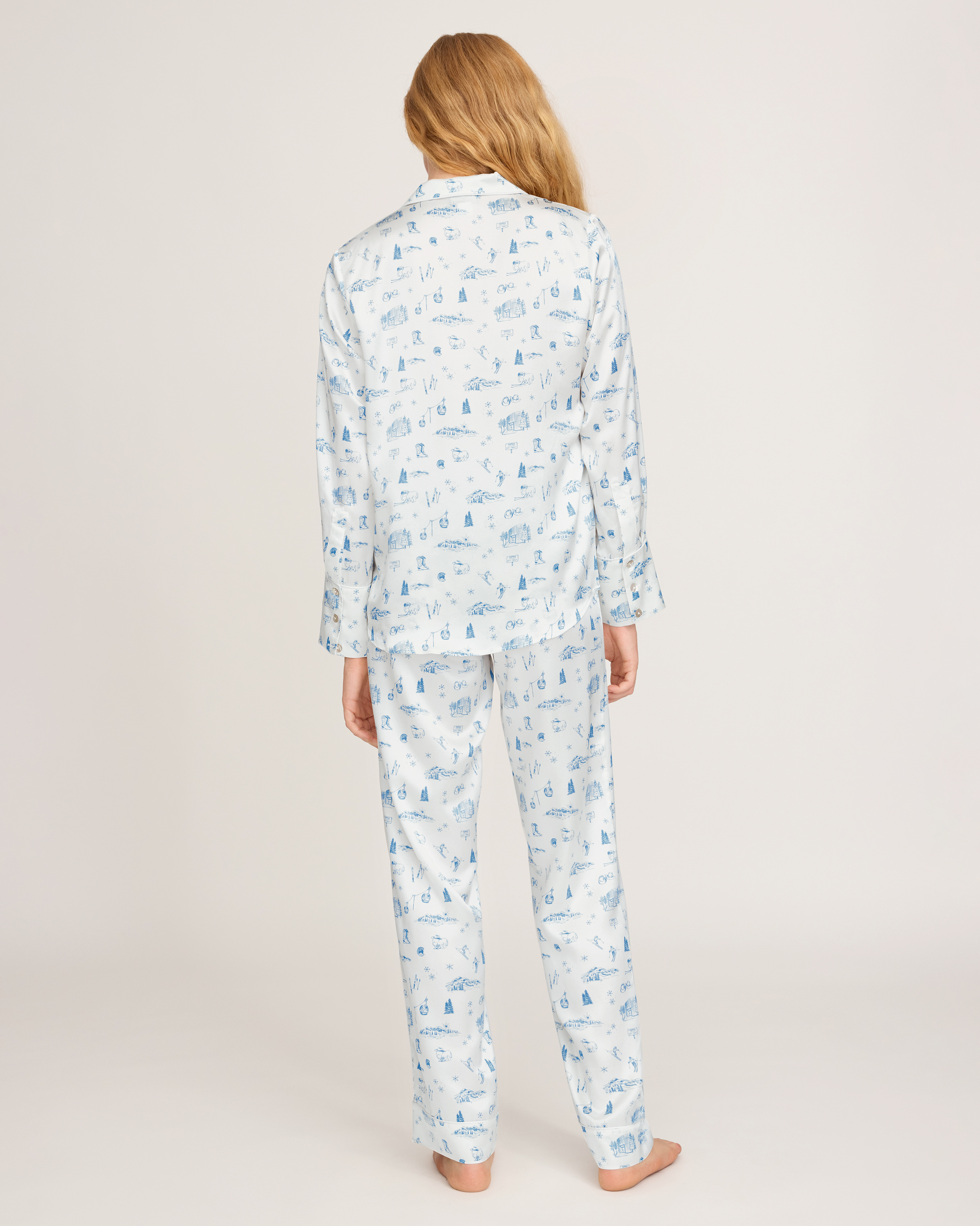 Petite Plume x White Elephant Women's Silk Pajama Set