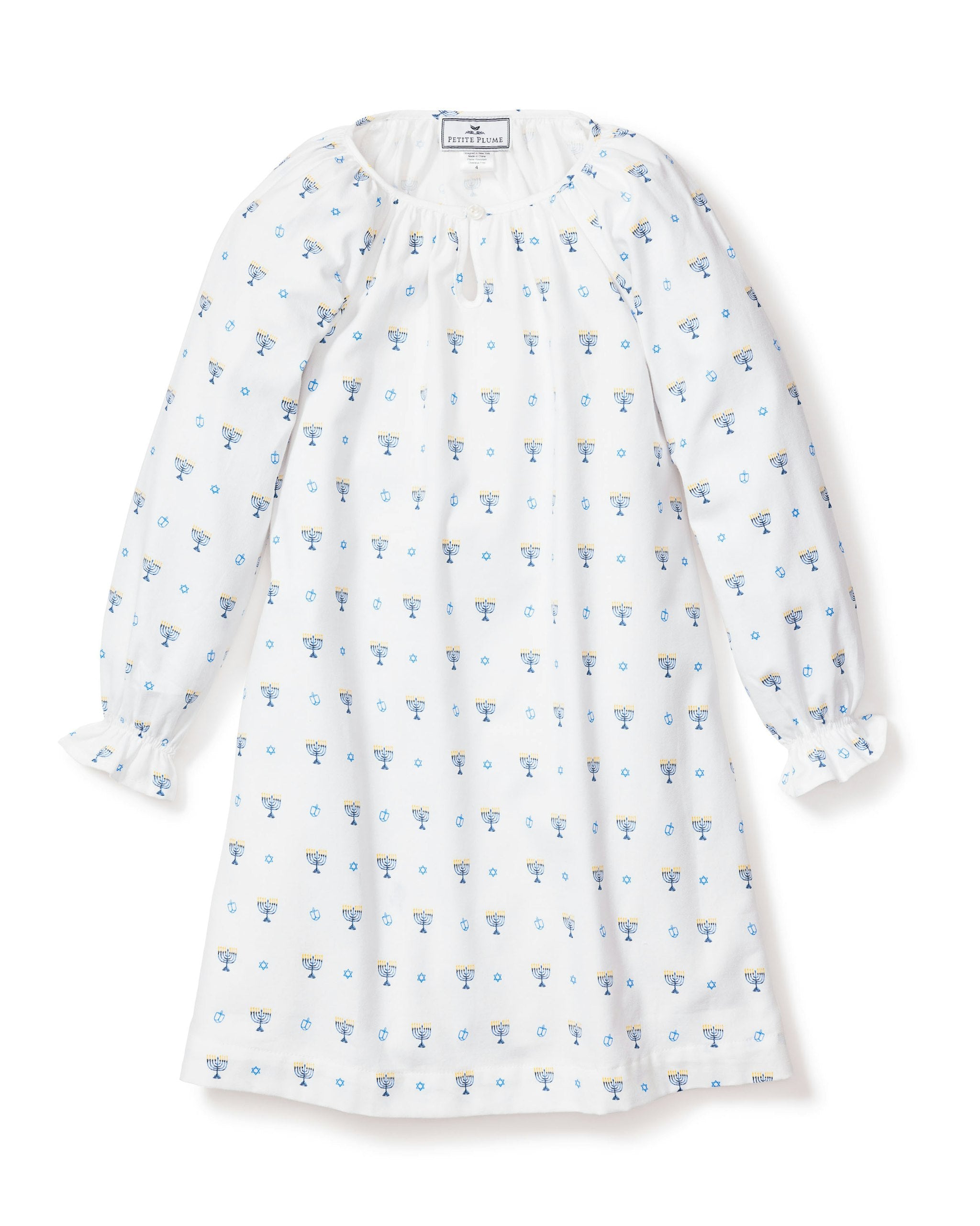 Children's Happy Hanukkah Delphine Nightgown in Happy Hanukkah#Color_Happy Hanukkah