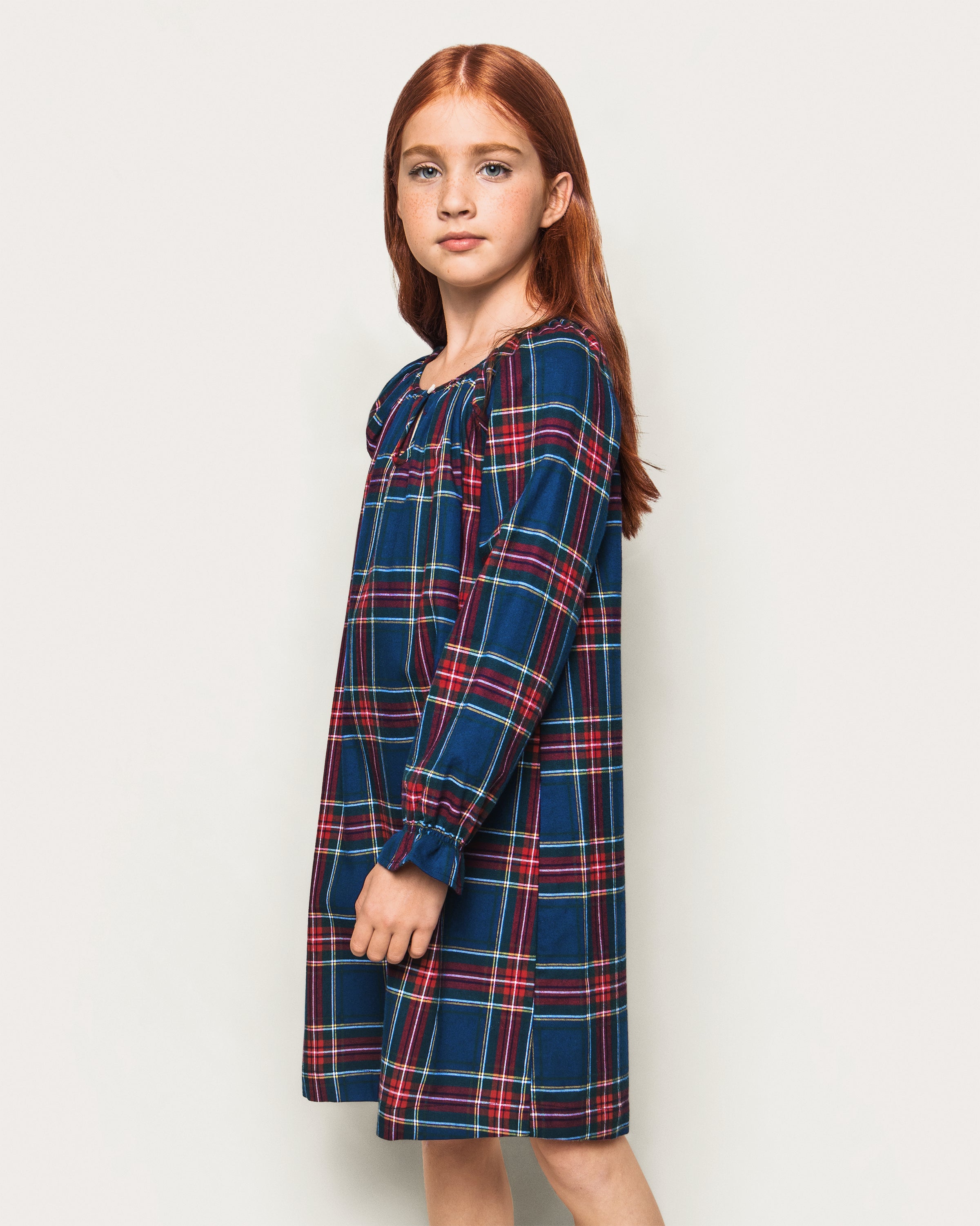Girl's Brushed Twill Delphine Nightgown in Windsor Tartan