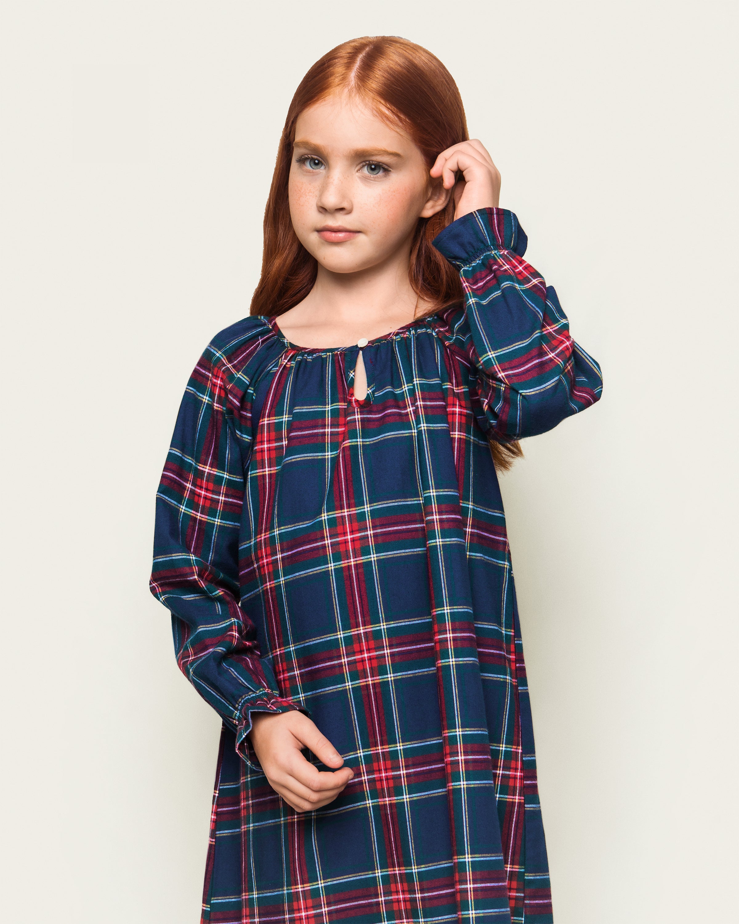 Girl's Brushed Twill Delphine Nightgown in Windsor Tartan