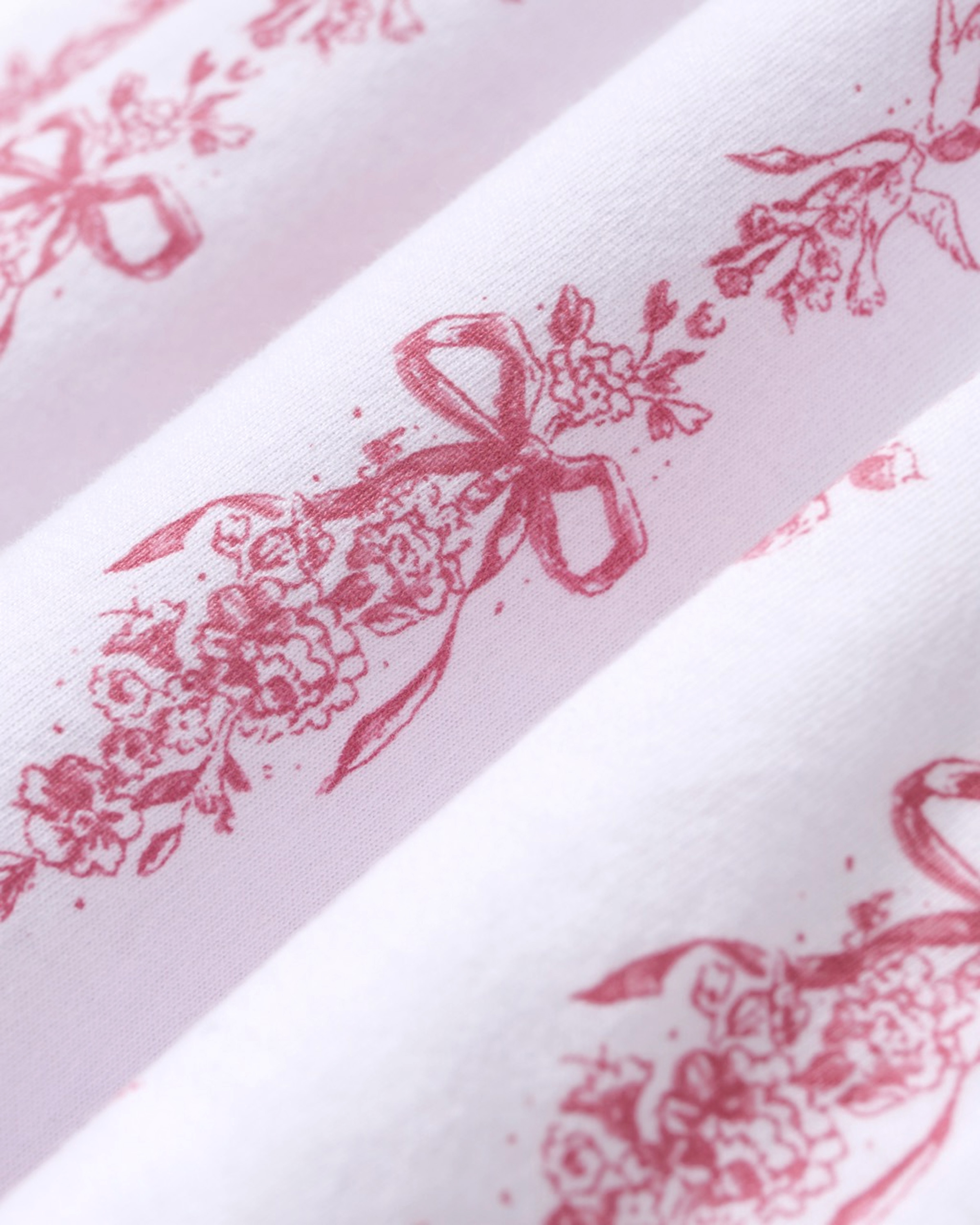 The Olivia Wide Leg Pima Pajama Set in Pink Mayfair Toile