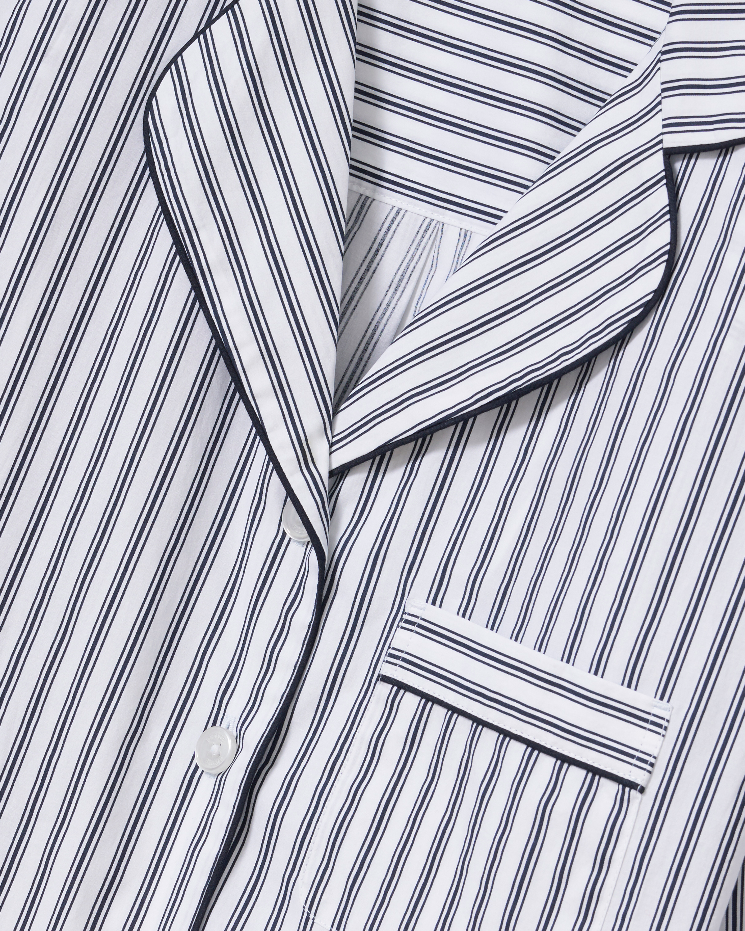 The Celine Poplin Pajama Set in Navy French Ticking