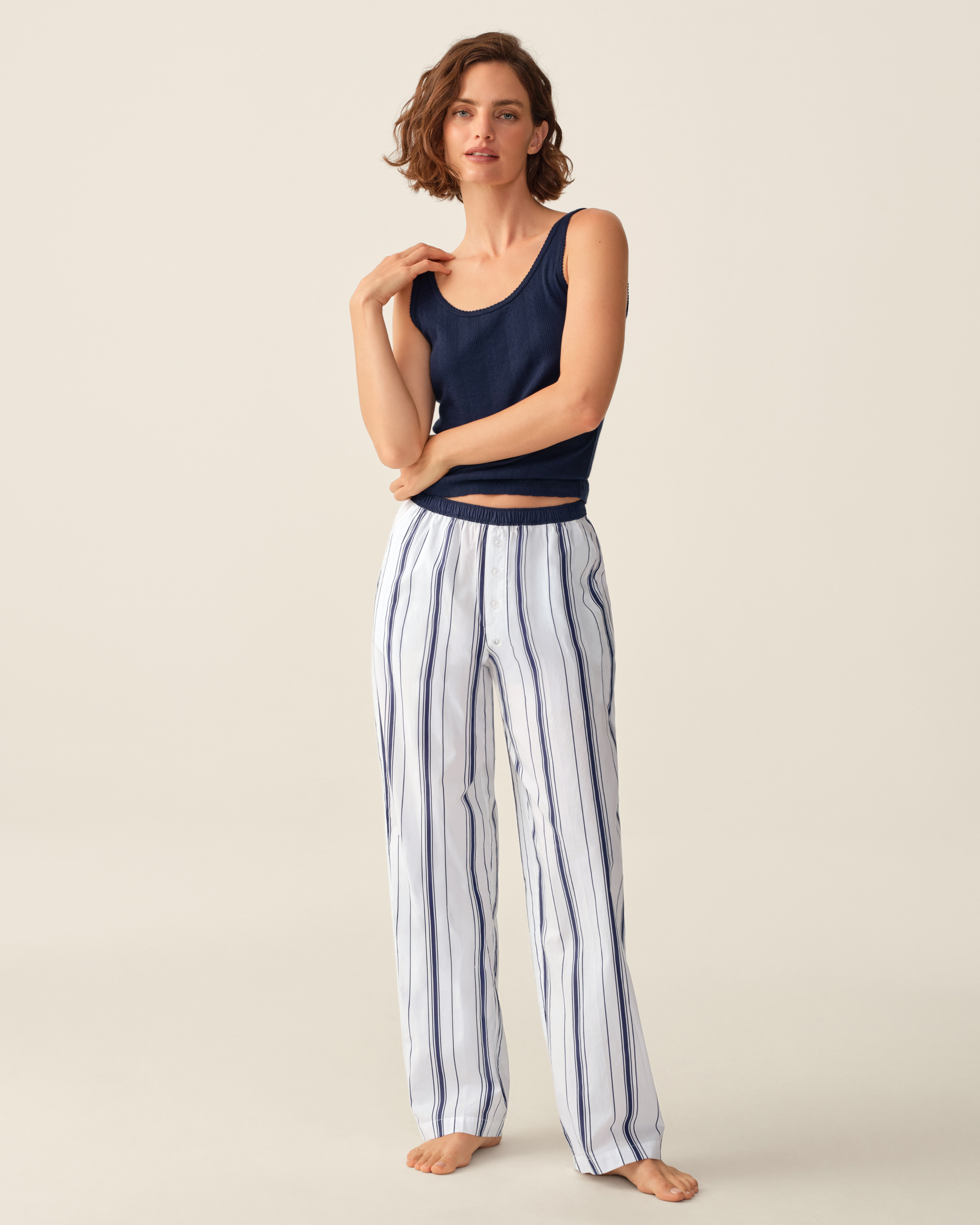 Women's Poplin Romy Pants in Parlor Stripe