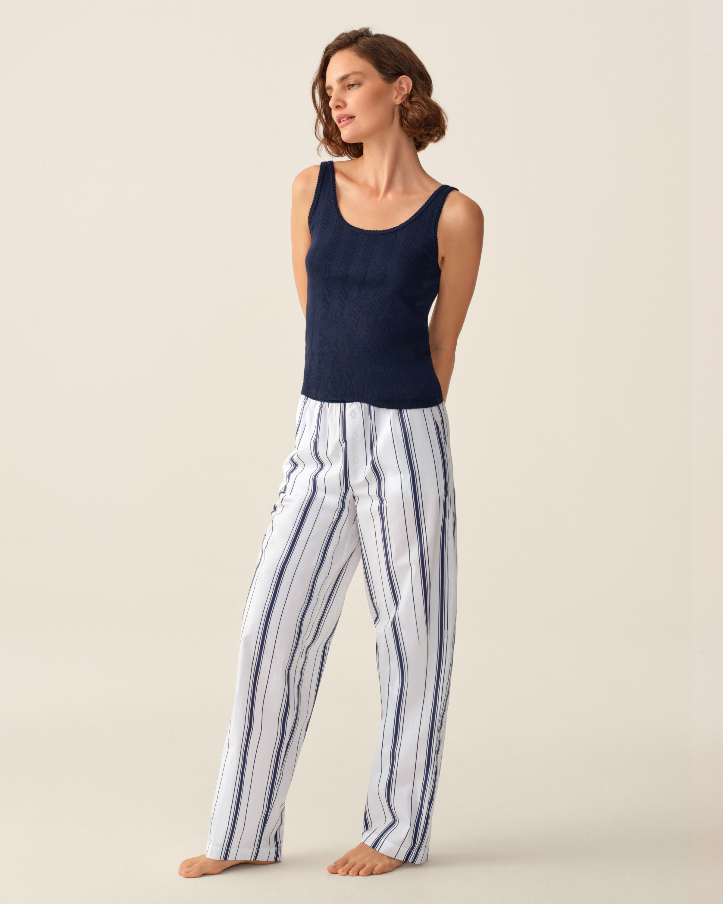 Women's Poplin Romy Pants in Parlor Stripe
