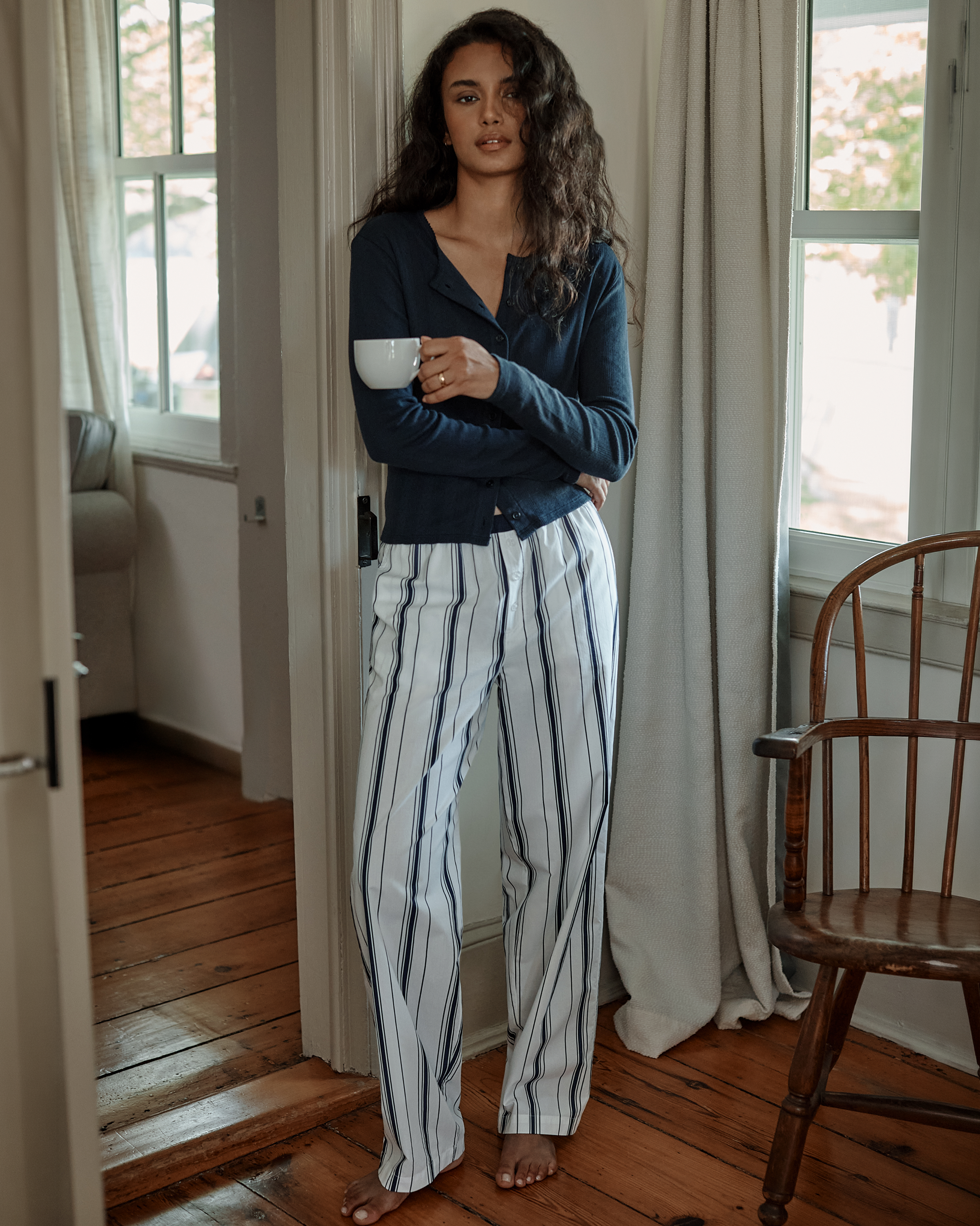 Women's Poplin Romy Pants in Parlor Stripe