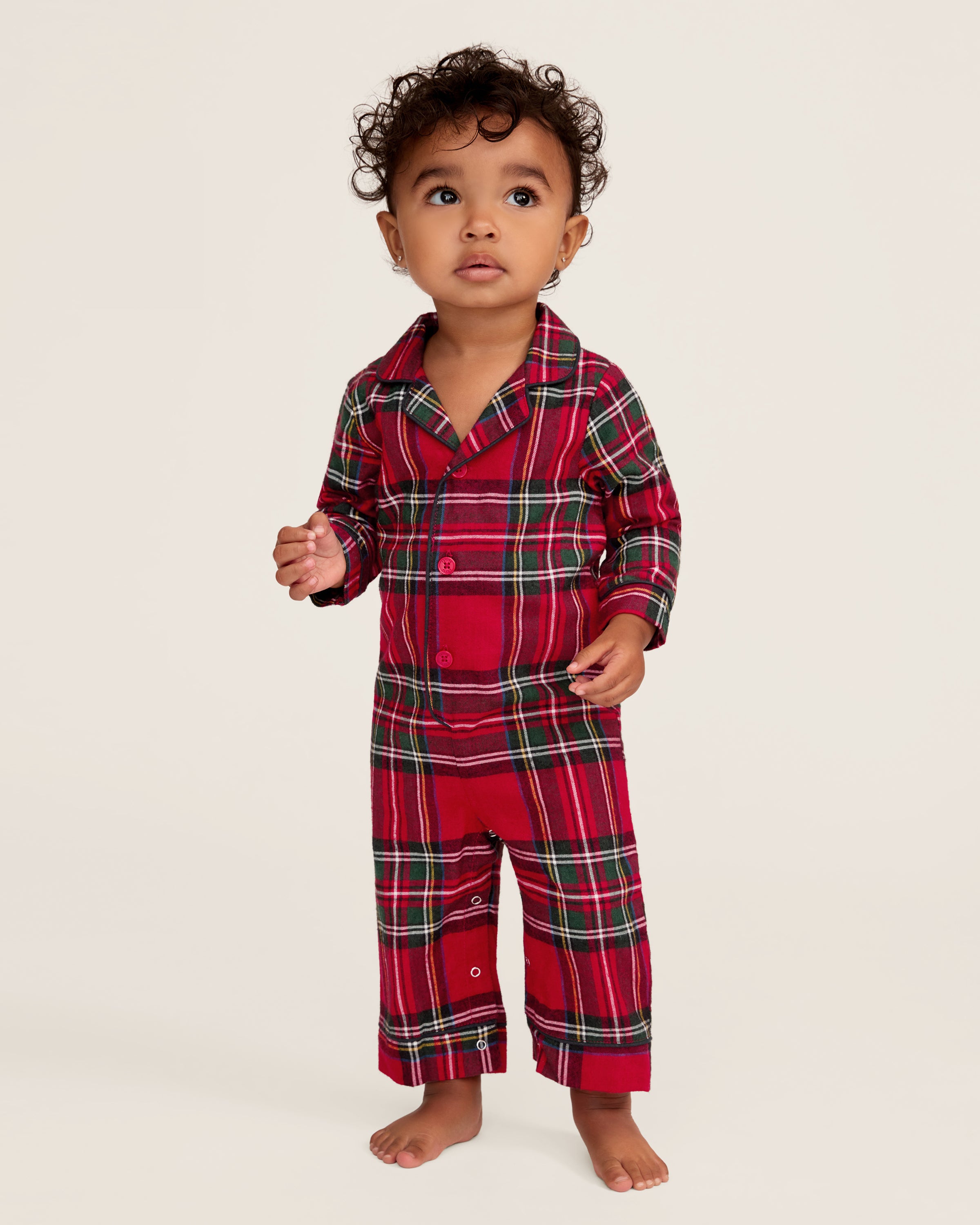 Baby's Brushed Twill Classic Romper in Imperial Tartan