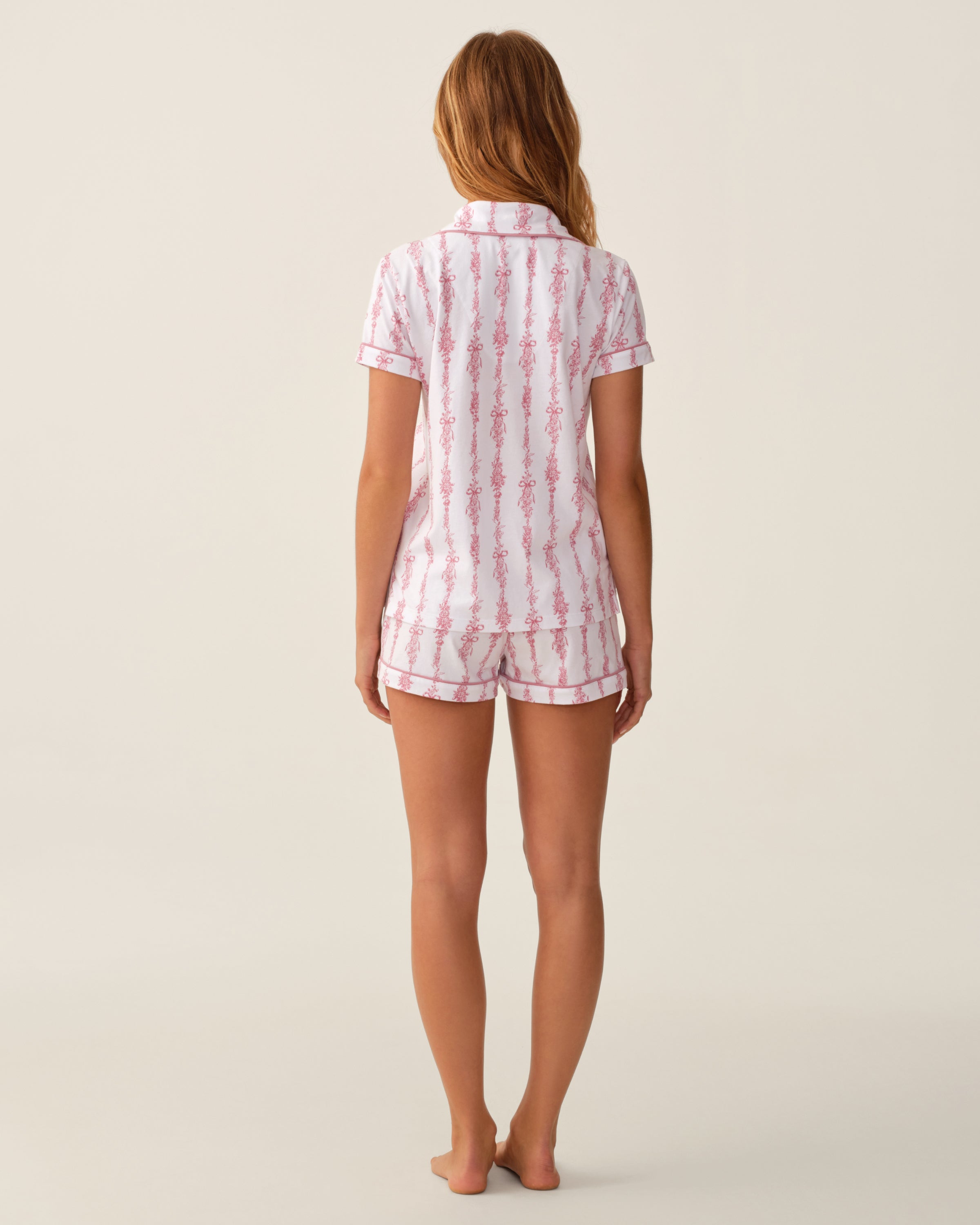 The Poppy Pima Short Set in Pink Mayfair Toile