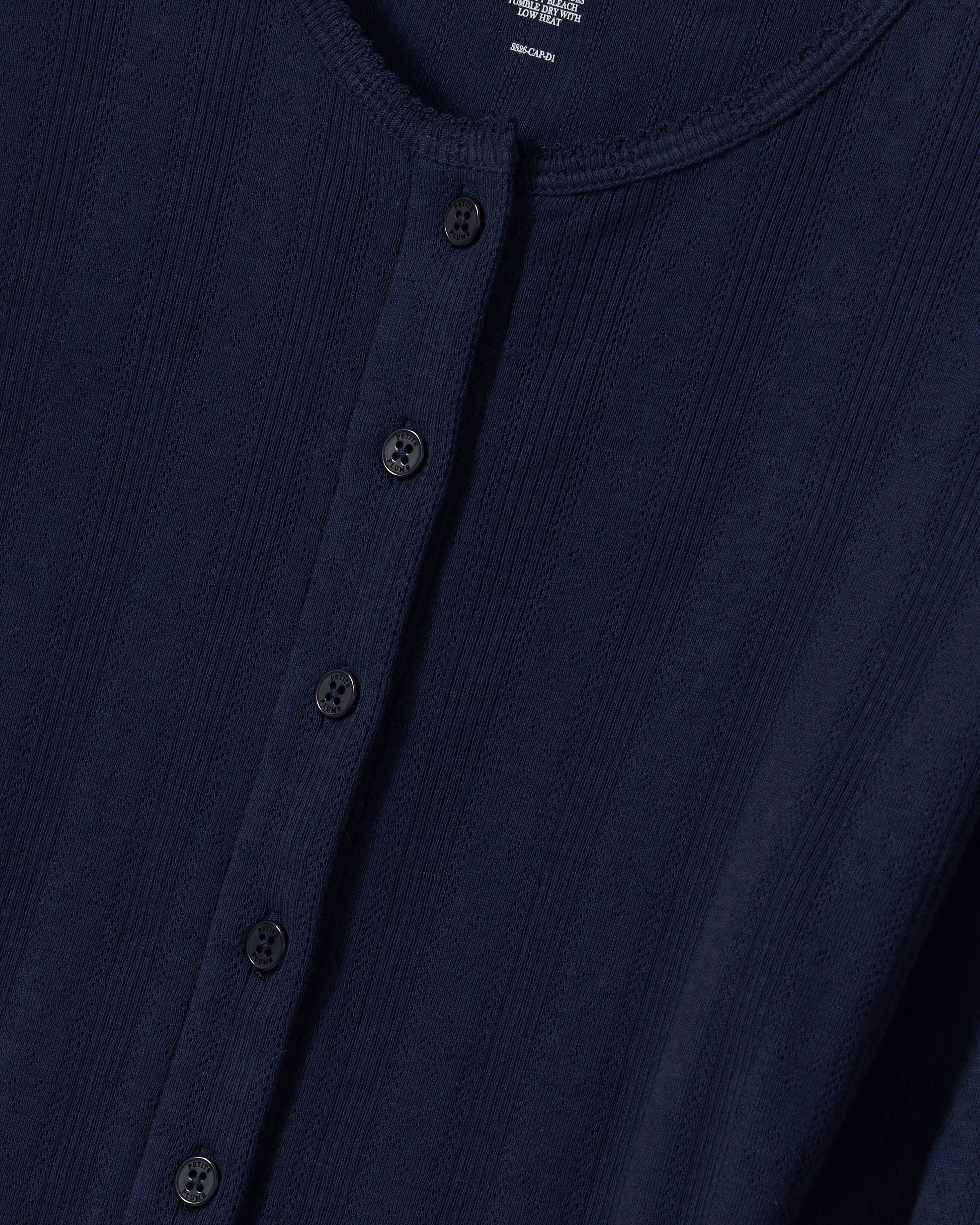 Women's Pointelle Cardigan in Navy