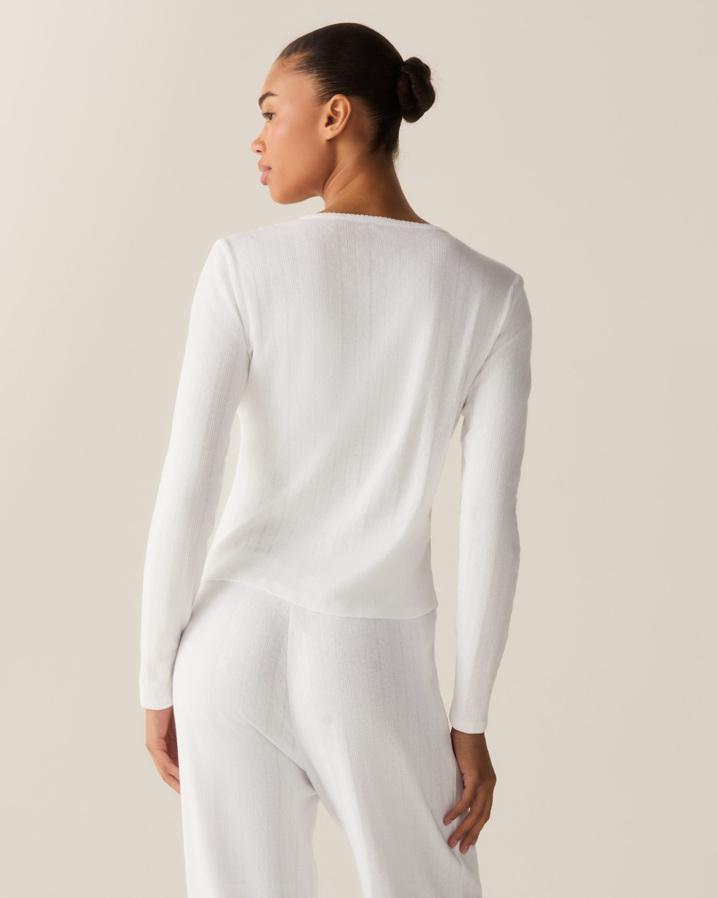 Women's Pointelle Cardigan in White