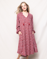 Luxe Pima Bordeaux Paisley Garbo Nightgown