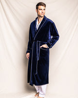 Men's Navy Velour Robe