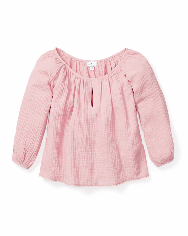 Women's Pink Gauze Willow Scoopneck Top