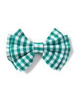 Green Gingham Hair Bows