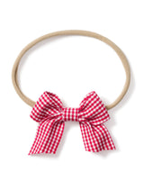 Red Mini Gingham Hair Bows