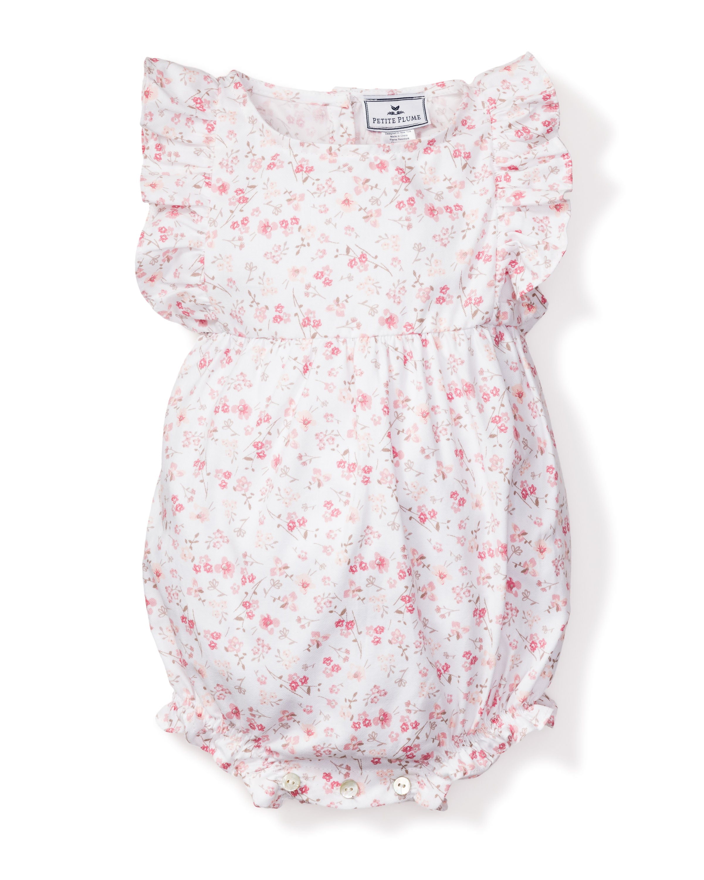 Baby's Twill Ruffled Romper in Dorset Floral